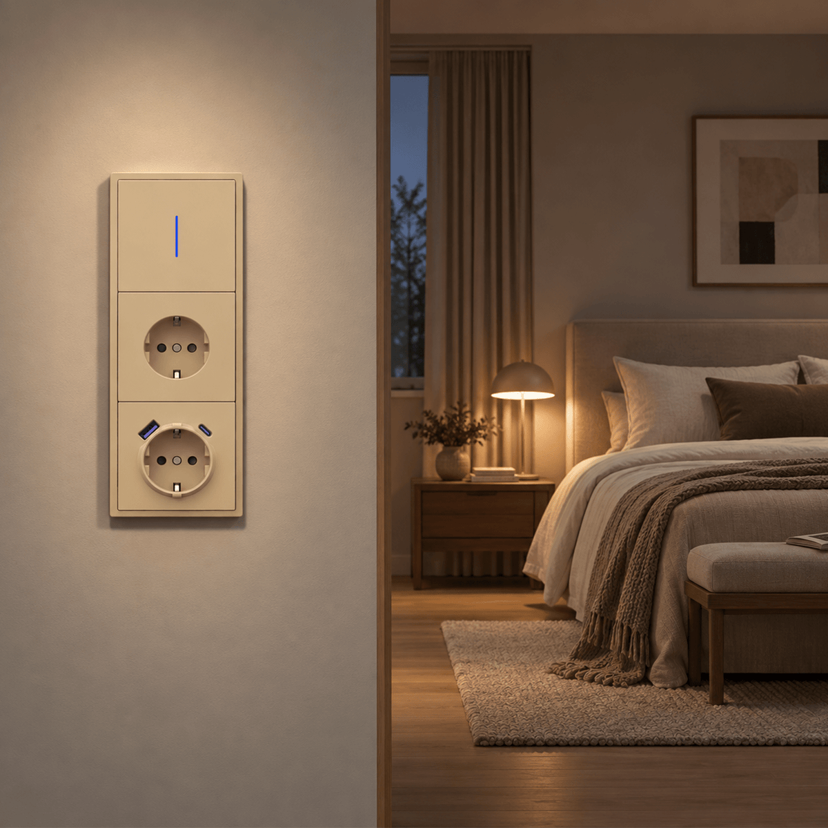 Grand Series DIY Part Customized free combinations Plastic Panels Gold Color Power Outlets & Sockets Bseedswitch 