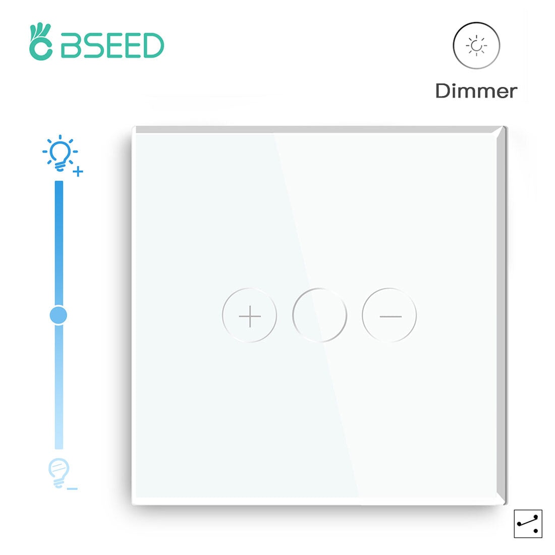 Bseed Touch Dimmer Switch 1/2 Gang 1/2 Way Light Switches Bseedswitch White 1 Gang 2 Way 