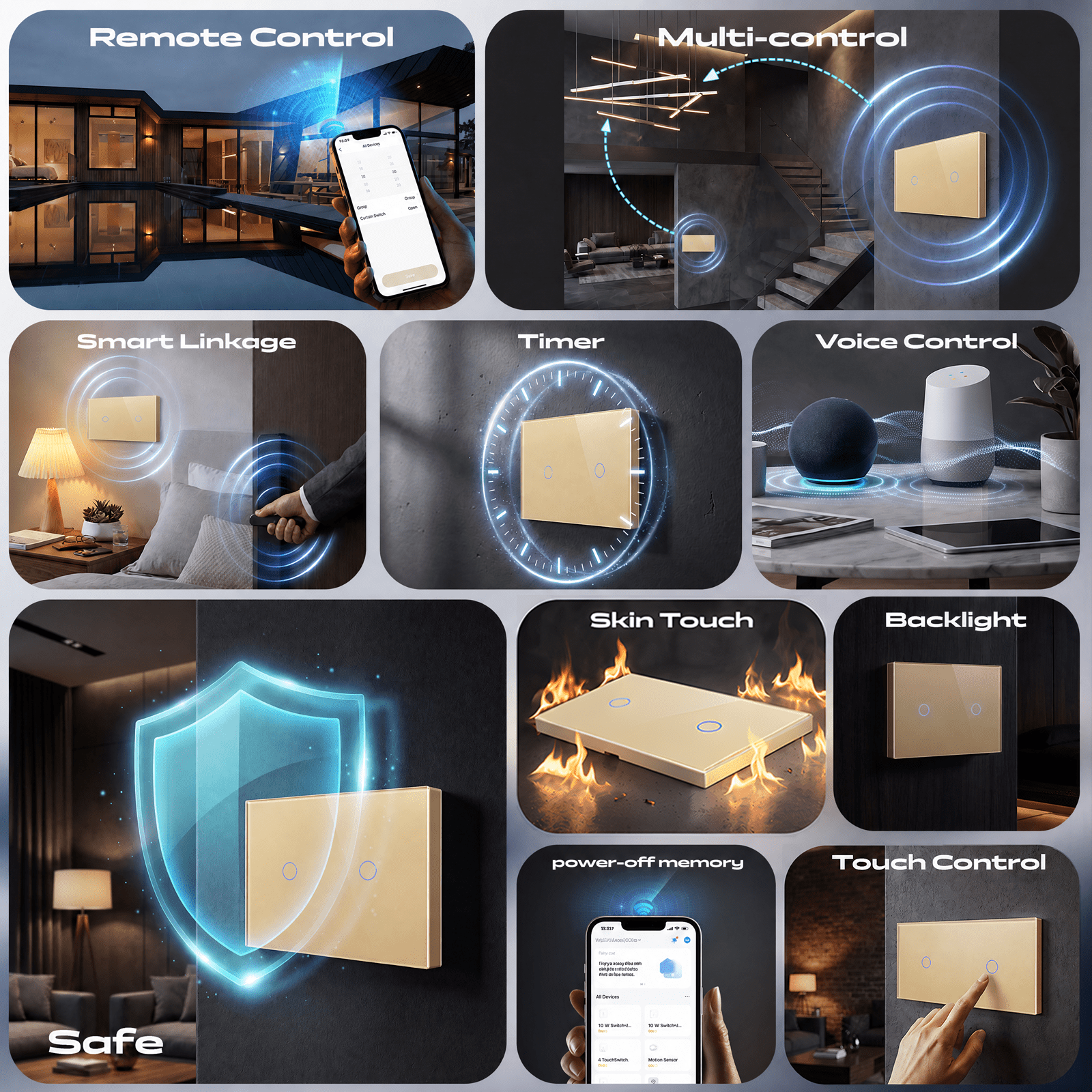Bseed Smart Matter Wifi Light Switch Double Light Module Electrical Wall Light switches Light Switches Bseedswitch 
