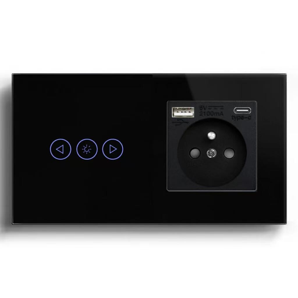 BSEED Product Customization Bseedswitch zigbee dimmer switch with french socket with usb-c port 