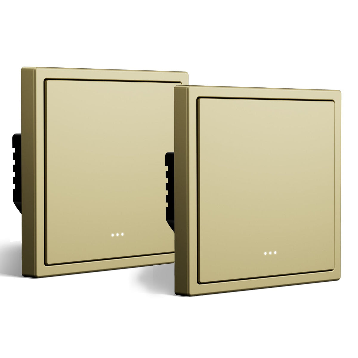 light switch intelligent Wifi série Gand BSEED (avec neutre), light switch encastré avec voyant lumineux, lot de 2, 1 Gang, couleur or.