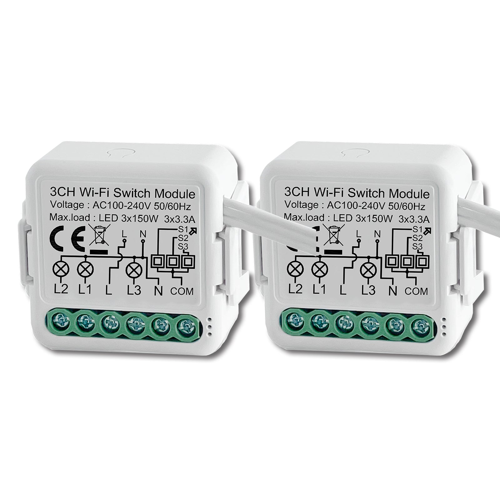 BSEED Smart wifi switch module wall 2Ch WiFi light switch module Light Switches Bseedswitch 3 Gang 2 PCS/Pack 