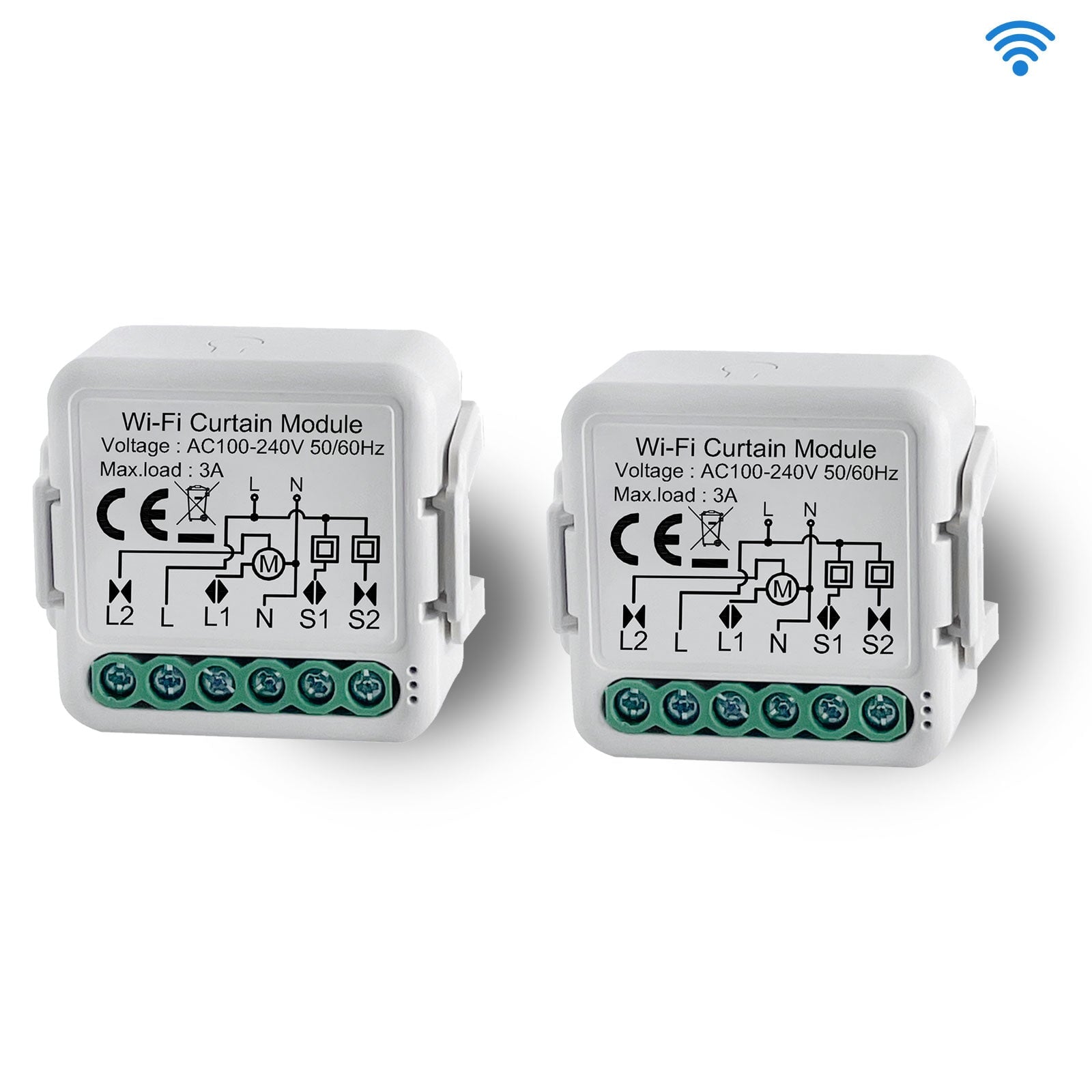 BSEED slimme Zigbee-gordijnschakelaarmodule voor het bedienen van gordijnen, zonwering en rolluiken. Lichtschakelaars Bseedswitch 2 stuks/verpakking 