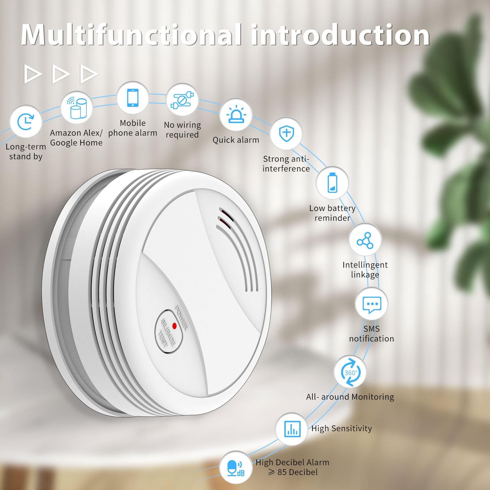 BSEED Wifi Smoky Sensor Smart Wifi Smoke Detector battery smoke alarm beeping Smoke Detectors Bseedswitch 