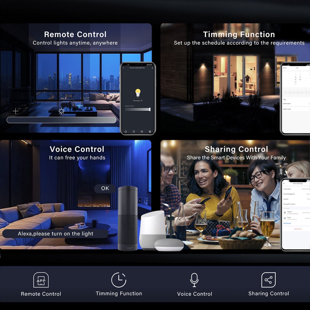 Bseed Echo Smart Zigbee Light Dimmer 1 Gang Wireless Wifi For Smart Home Supports dual control Wall Plates & Covers Bseedswitch 