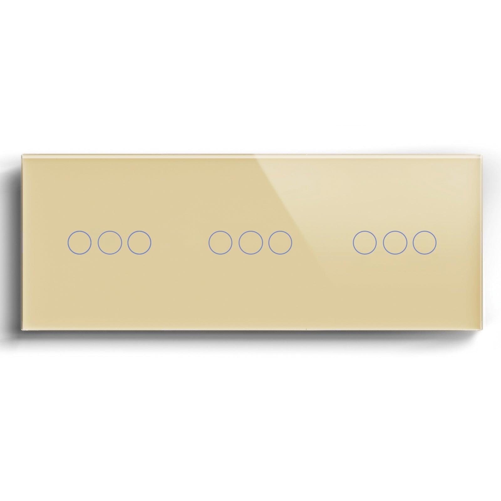 Bseed Smart WLAN Lichtschalter 3 Fach (mit Neutralleiter) Lichtschalter Bseedswitch Gold 3 Fach + 3 Fach + 3 Fach 