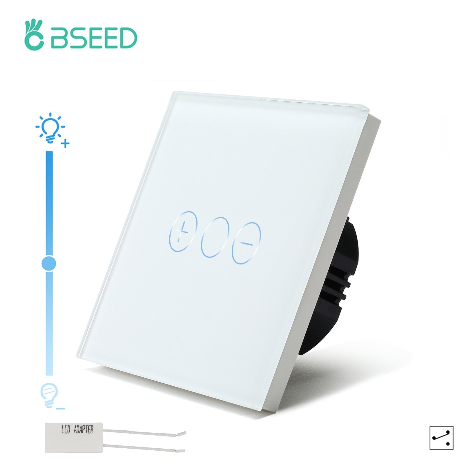 Bseed Touch Dimmer Switch 1/2 Gang 1/2 Way Light Switches Bseedswitch White 1 Gang 1 Way 