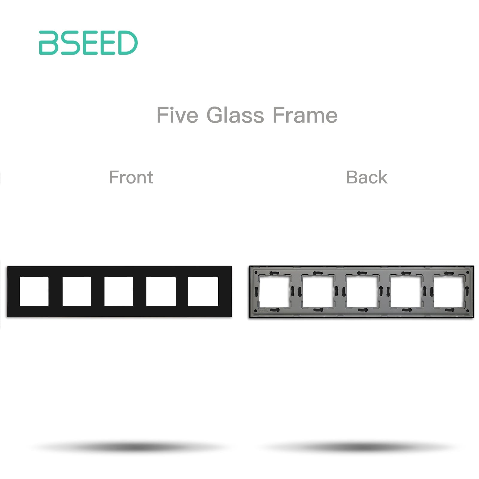 Bseed Crystal Glass Frame Smart Switch Socket Frame USB RJ45 Socket TV Satellite Wall Plug Function Parts DIY Free Combination Black Color Power Outlets & Sockets Bseedswitch 5 Slot Panel 