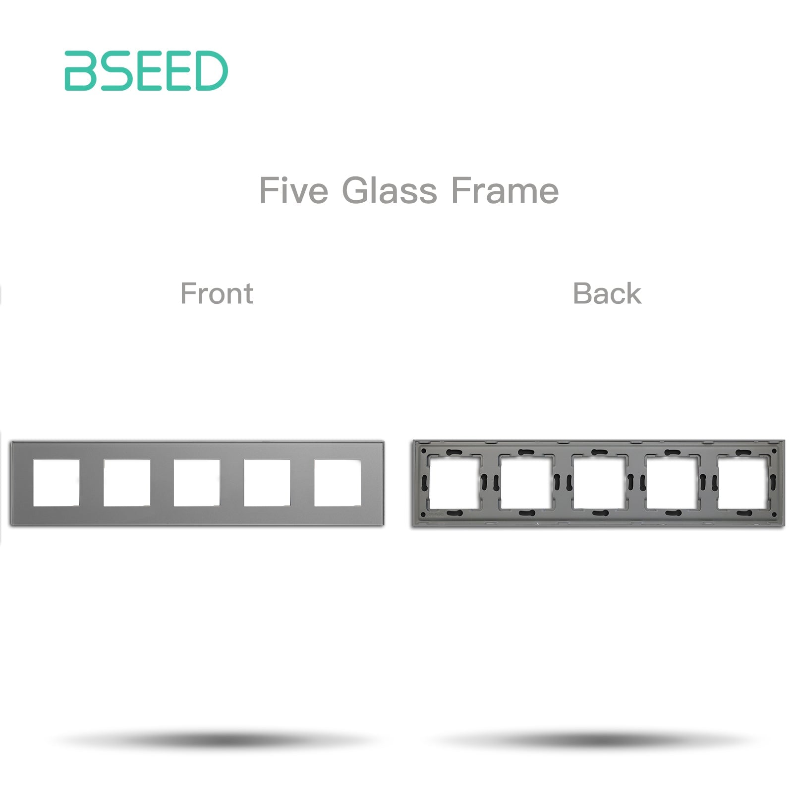 Bseed Crystal Glass Frame Smart Switch Socket Frame USB RJ45 Socket TV Satellite Wall Plug Function Parts DIY Free Combination Grey Color socket Bseedswitch 