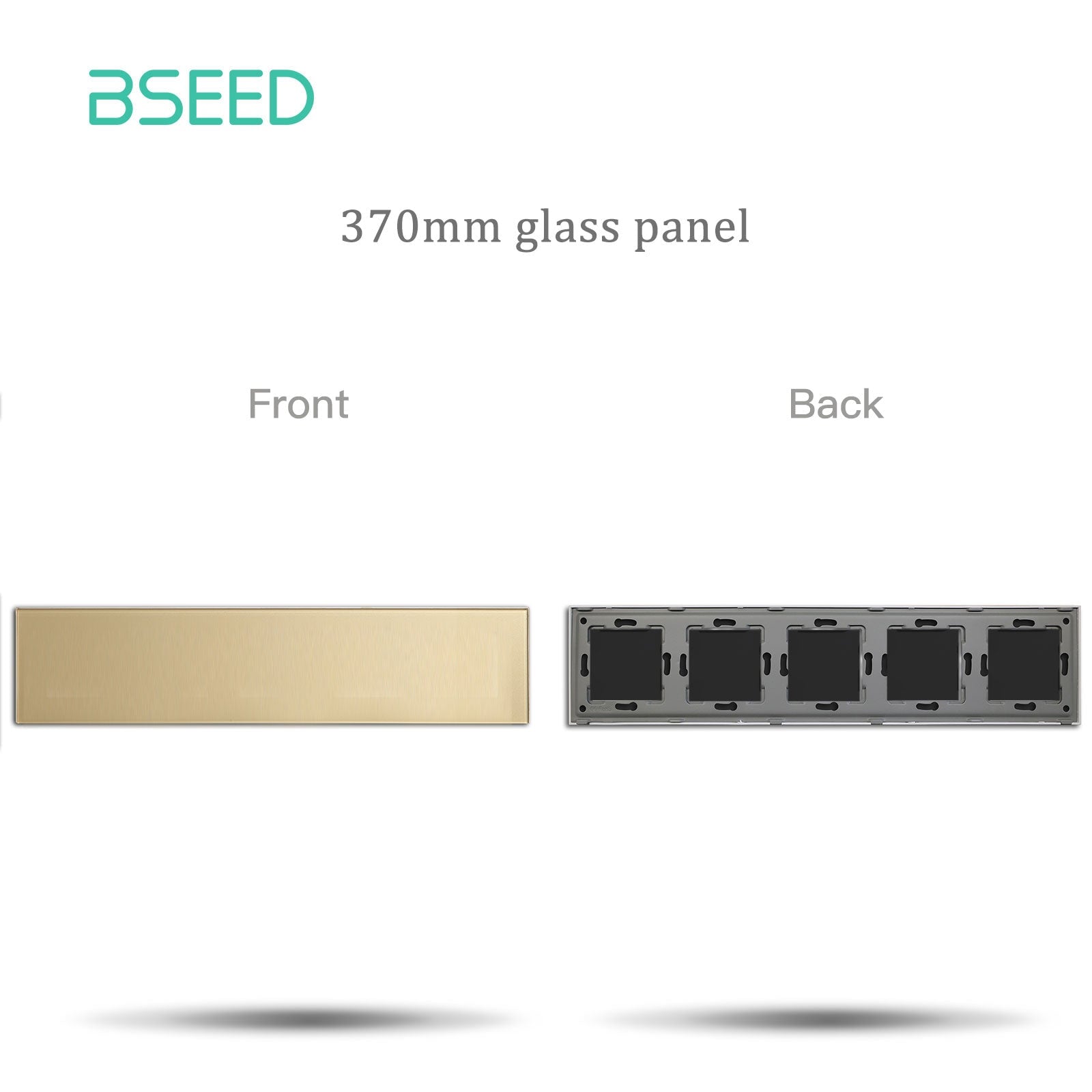 BSEED Crystal Glass Switch Panel Customizable Wall Switch Cover with Personalized Icon Options Bseedswitch Gold 370mm 