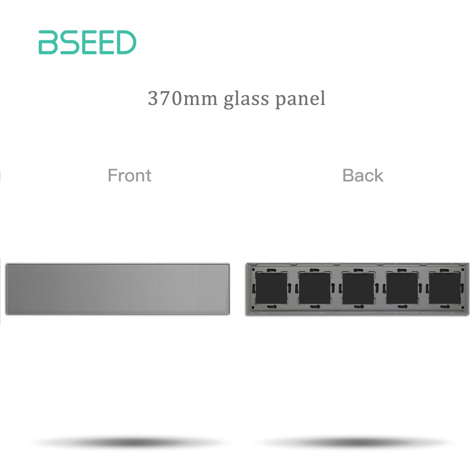 BSEED Crystal Glass Switch Panel Customizable Wall Switch Cover with Personalized Icon Options Bseedswitch Grey 370mm 