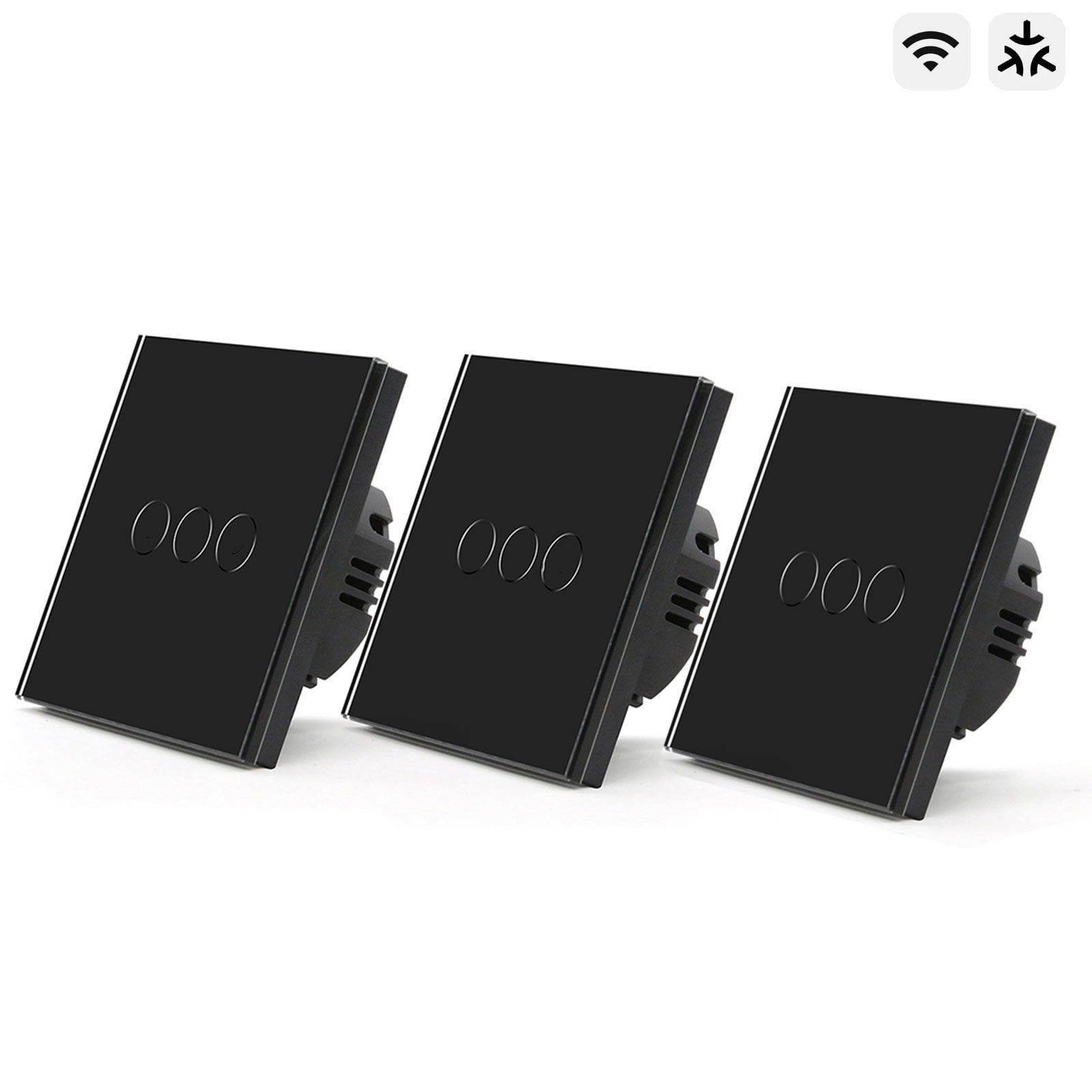 light switch inteligente Bseed Matter Wifi, interruptores de parede elétricos, interruptores de luz, Bseedswitch preto, 3 unidades/embalagem, 3 Gang