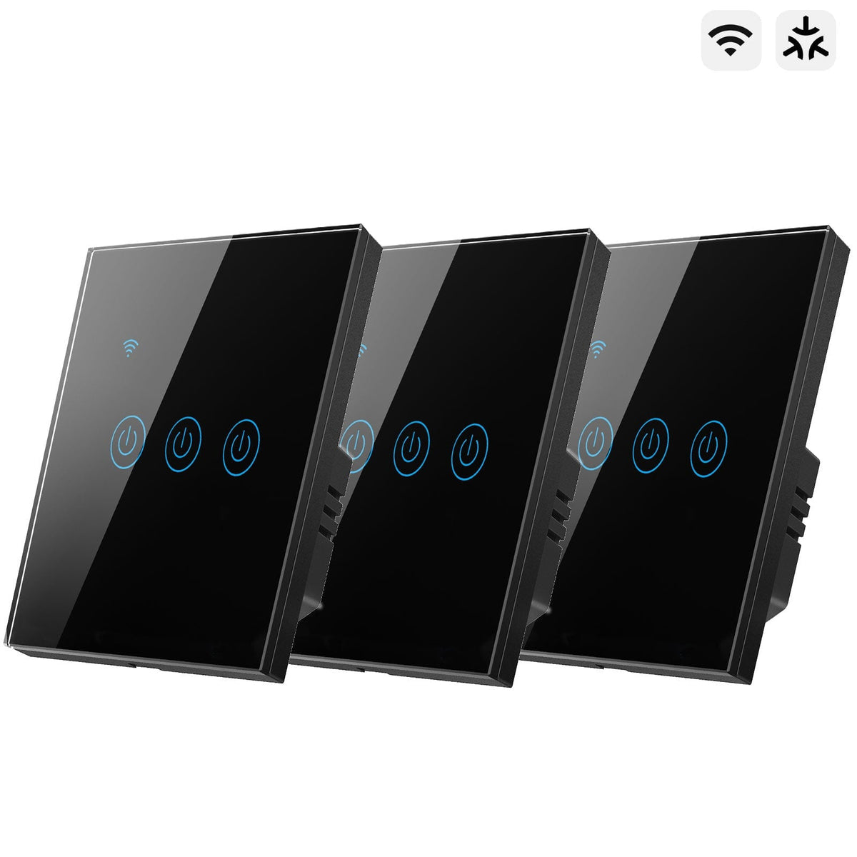 Bseed Smart Matter Wifi Light Switch Electrical Wall Light switches Light Switches Bseedswitch Black 3Pcs/Pack 3 Gang