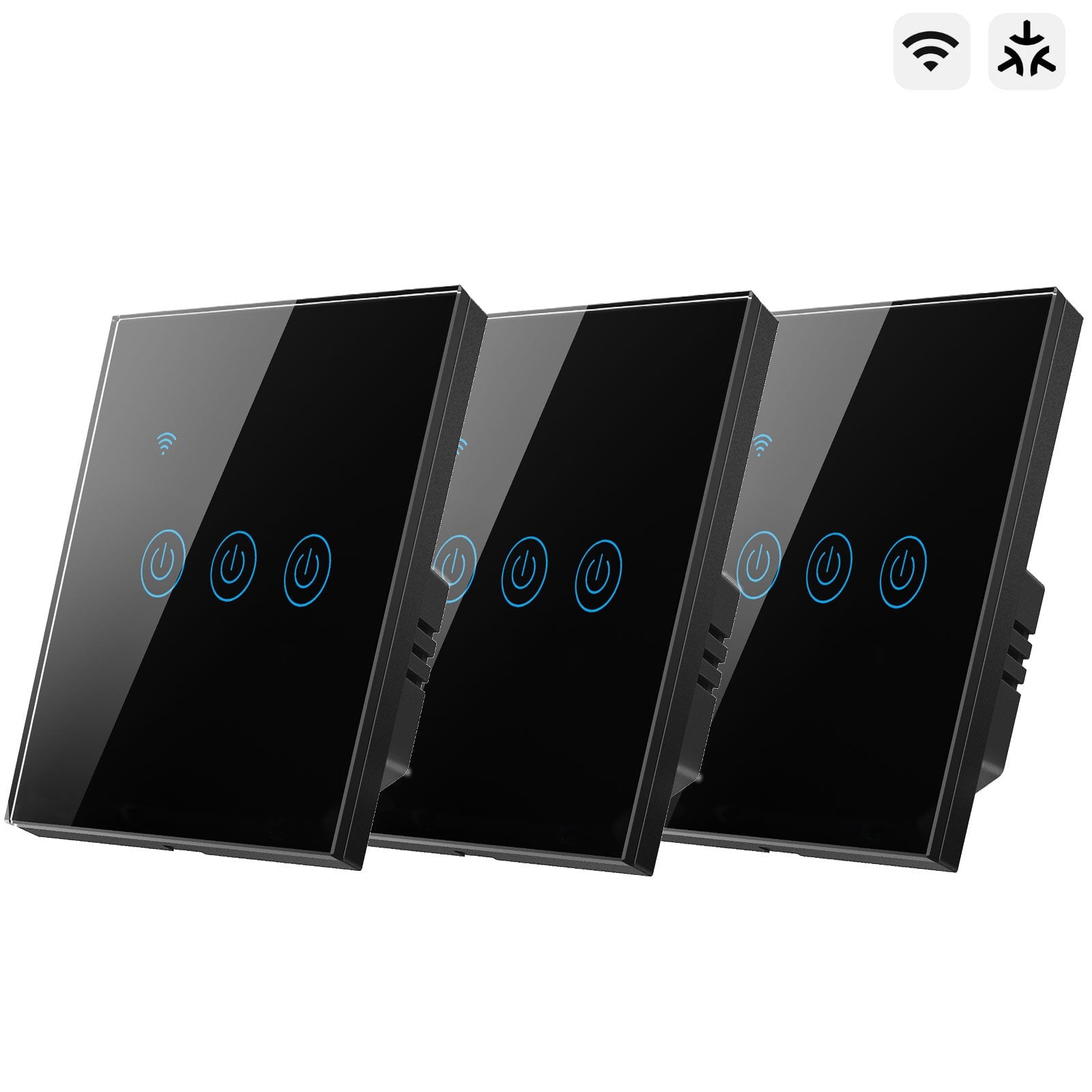 Bseed Smart Matter Wifi Light Switch Electrical Wall Light switches Light Switches Bseedswitch Black 3Pcs/Pack 3 Gang