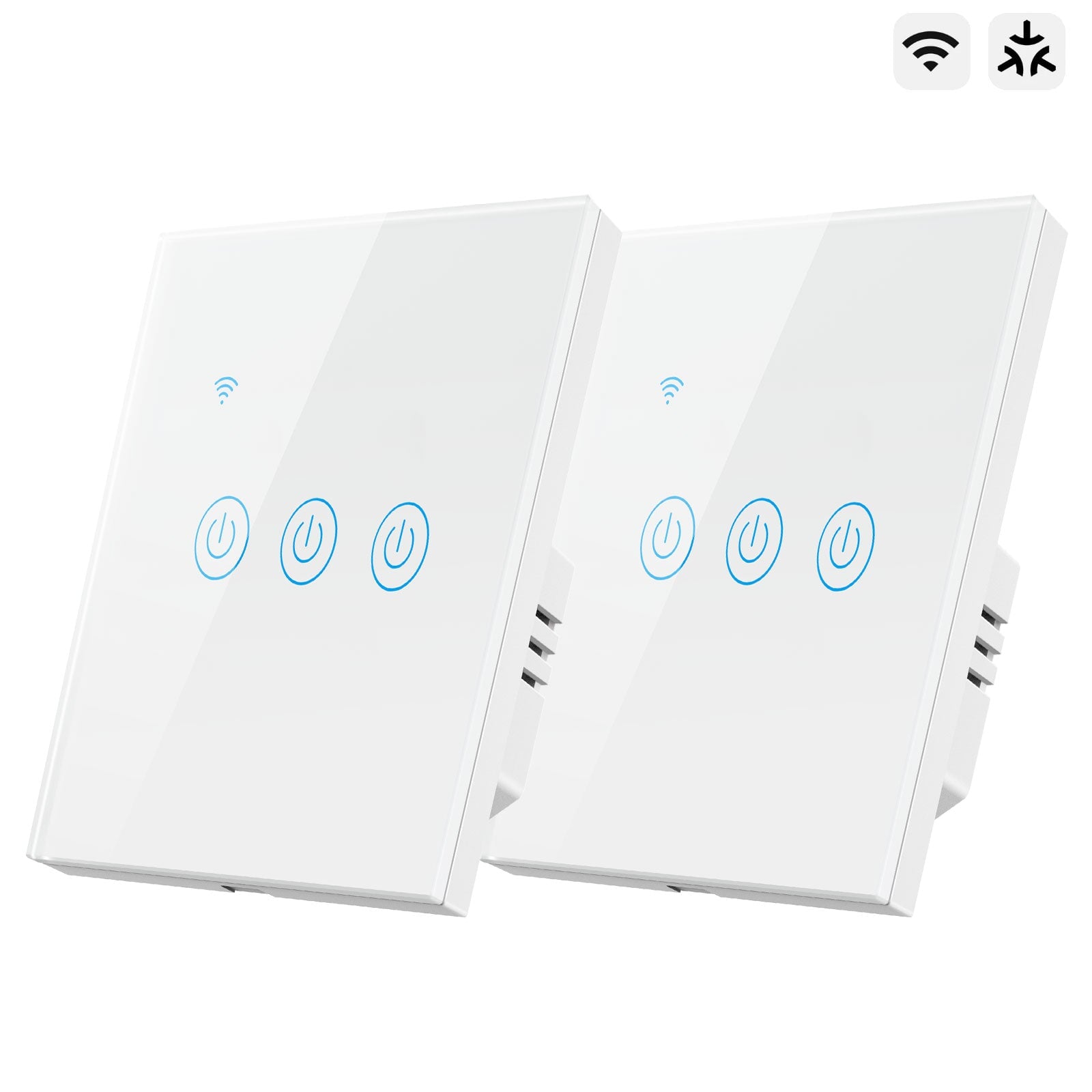 Bseed Smart Matter Wifi Light Switch Electrical Wall Light switches Light Switches Bseedswitch White 2Pcs/Pack 3 Gang