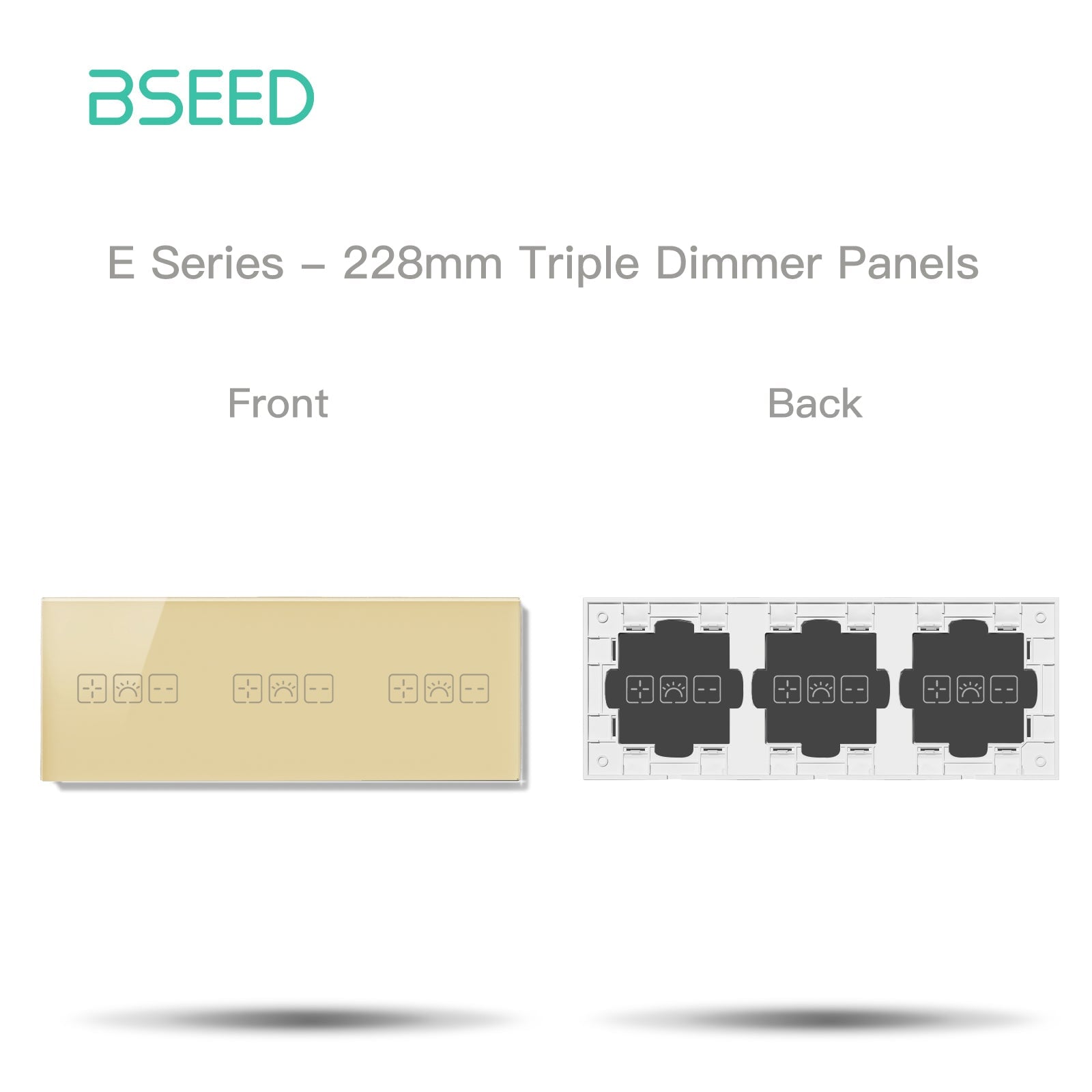 BSEED Echo Touch DIY Part Customized Free Combinations Glass Panels Light Switches Bseedswitch Gold Dimmer +Dimmer +Dimmer Panel 