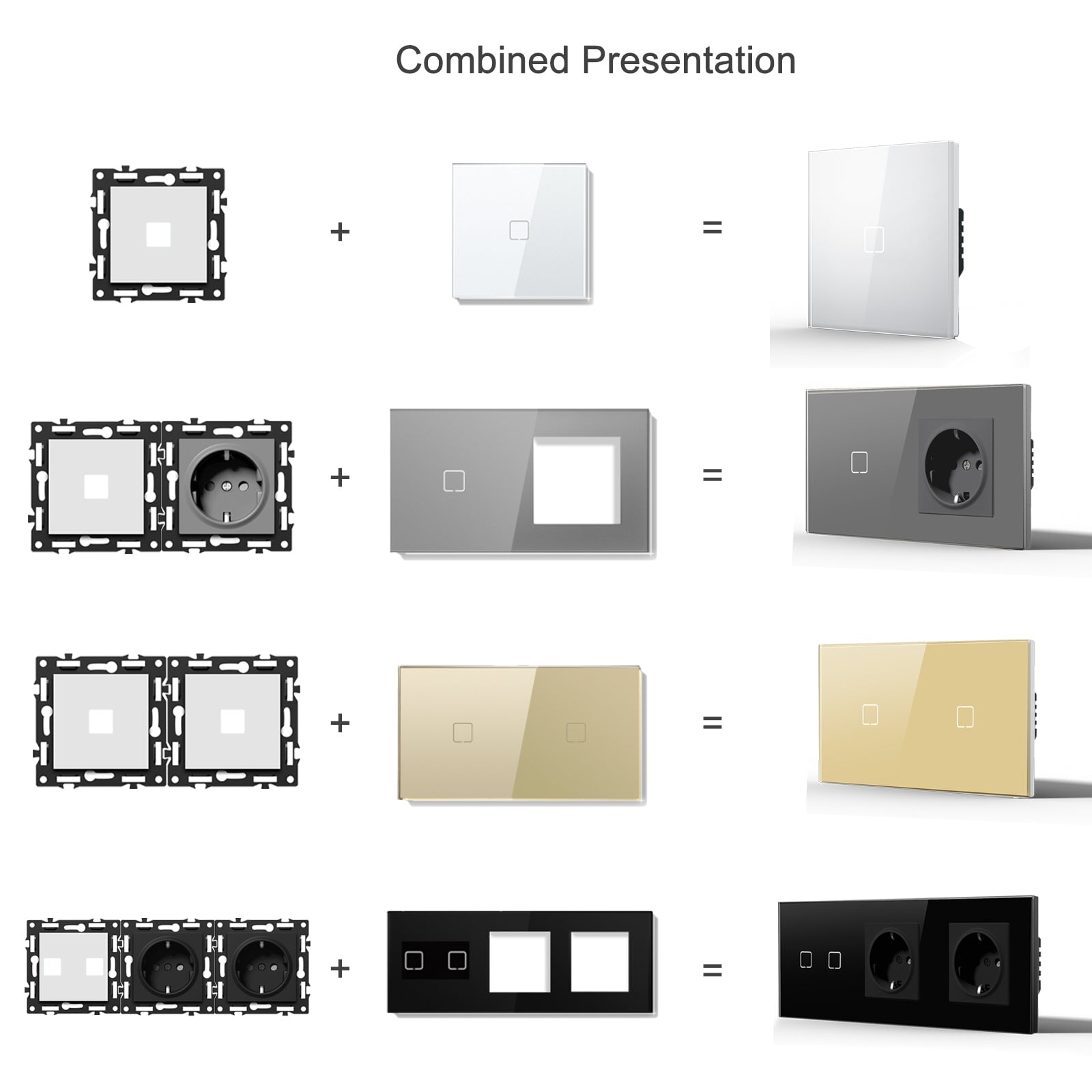BSEED Echo Touch DIY Part Customized Free Combinations Glass Panels Light Switches Bseedswitch 