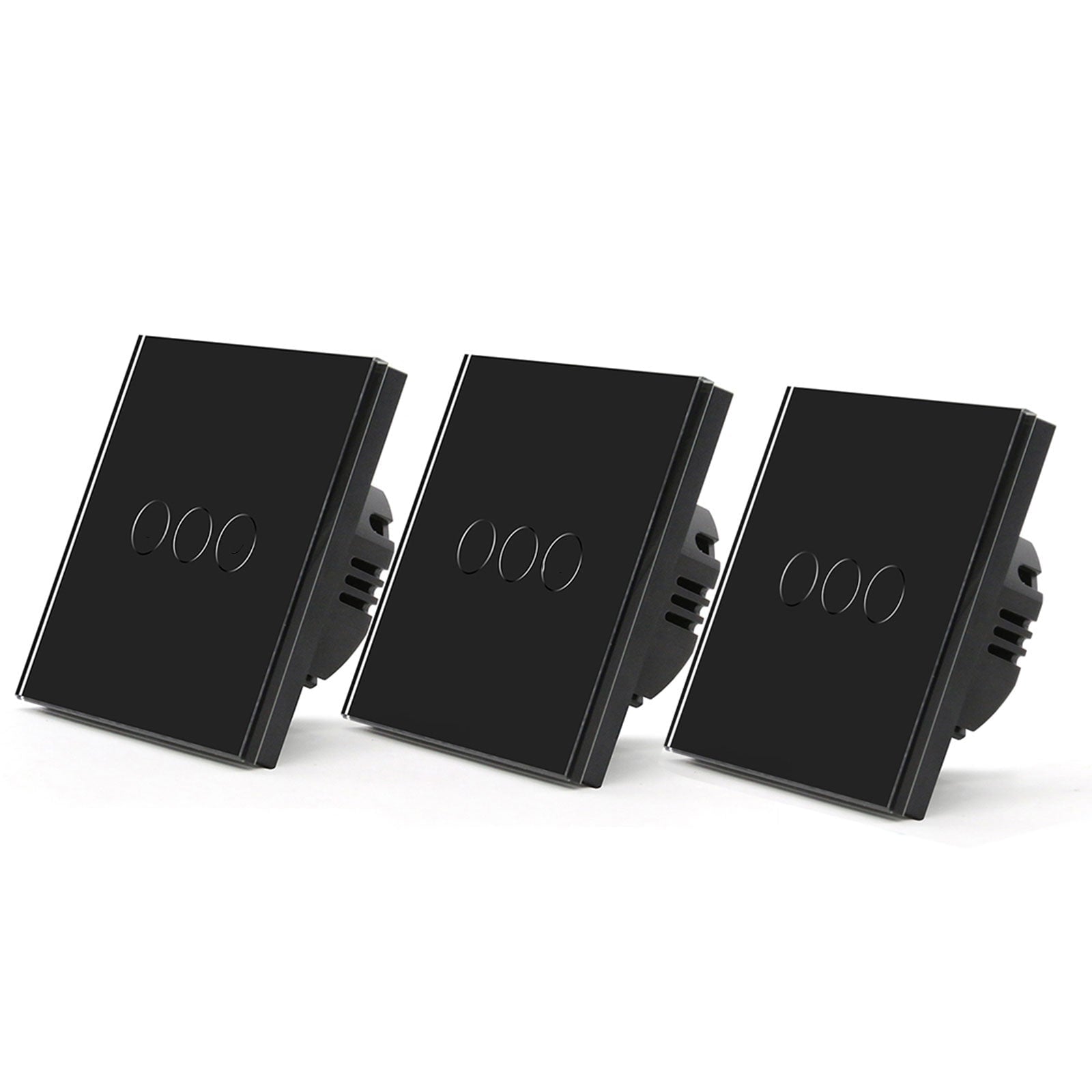 Bseed Smart Wifi Light Switch Wall Switch (With Neutral) Light Switches Bseedswitch Black 3Pcs/Pack 3 Gang