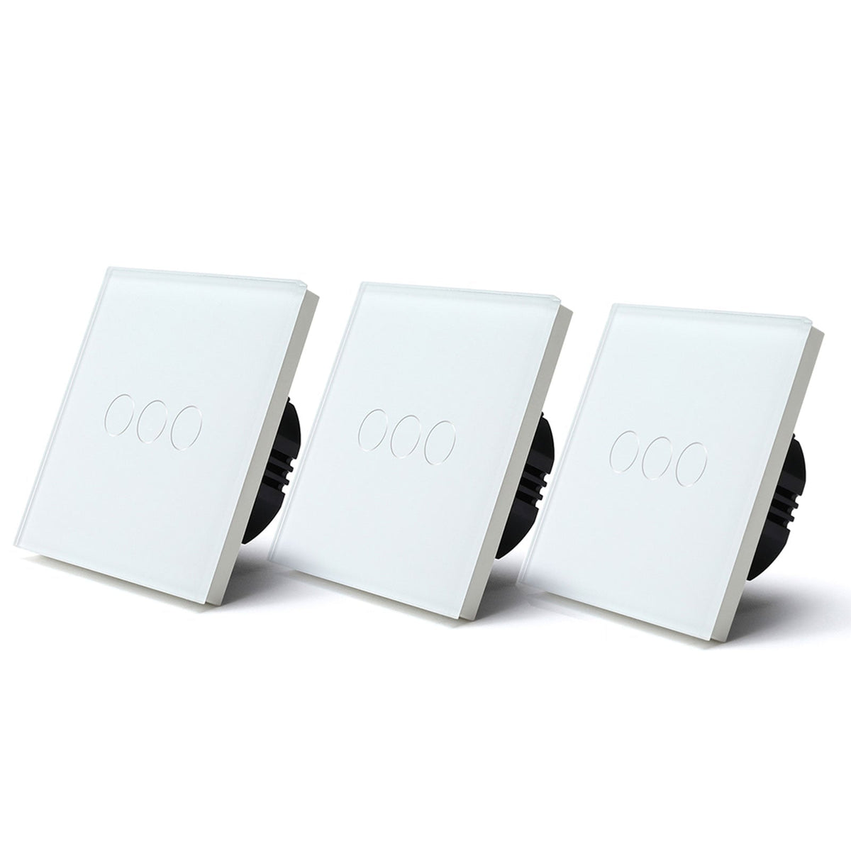 Bseed Smart Wifi Light Switch Wall Switch (With Neutral) Light Switches Bseedswitch White 3Pcs/Pack 3 Gang