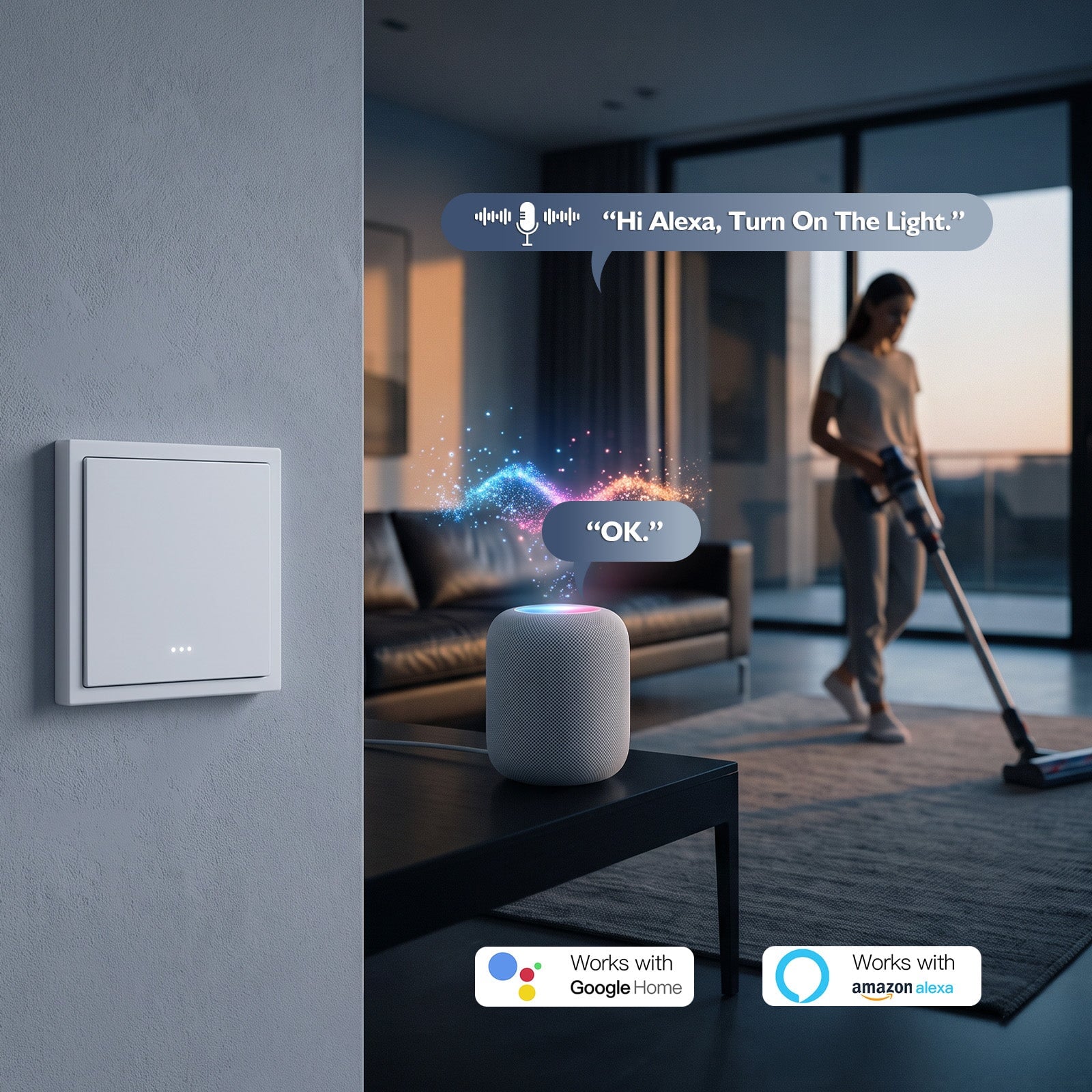 BSEED Gand Series Zigbee Light Switch (With Neutral) Recessed light switches with indicator light Light Switches Bseedswitch 