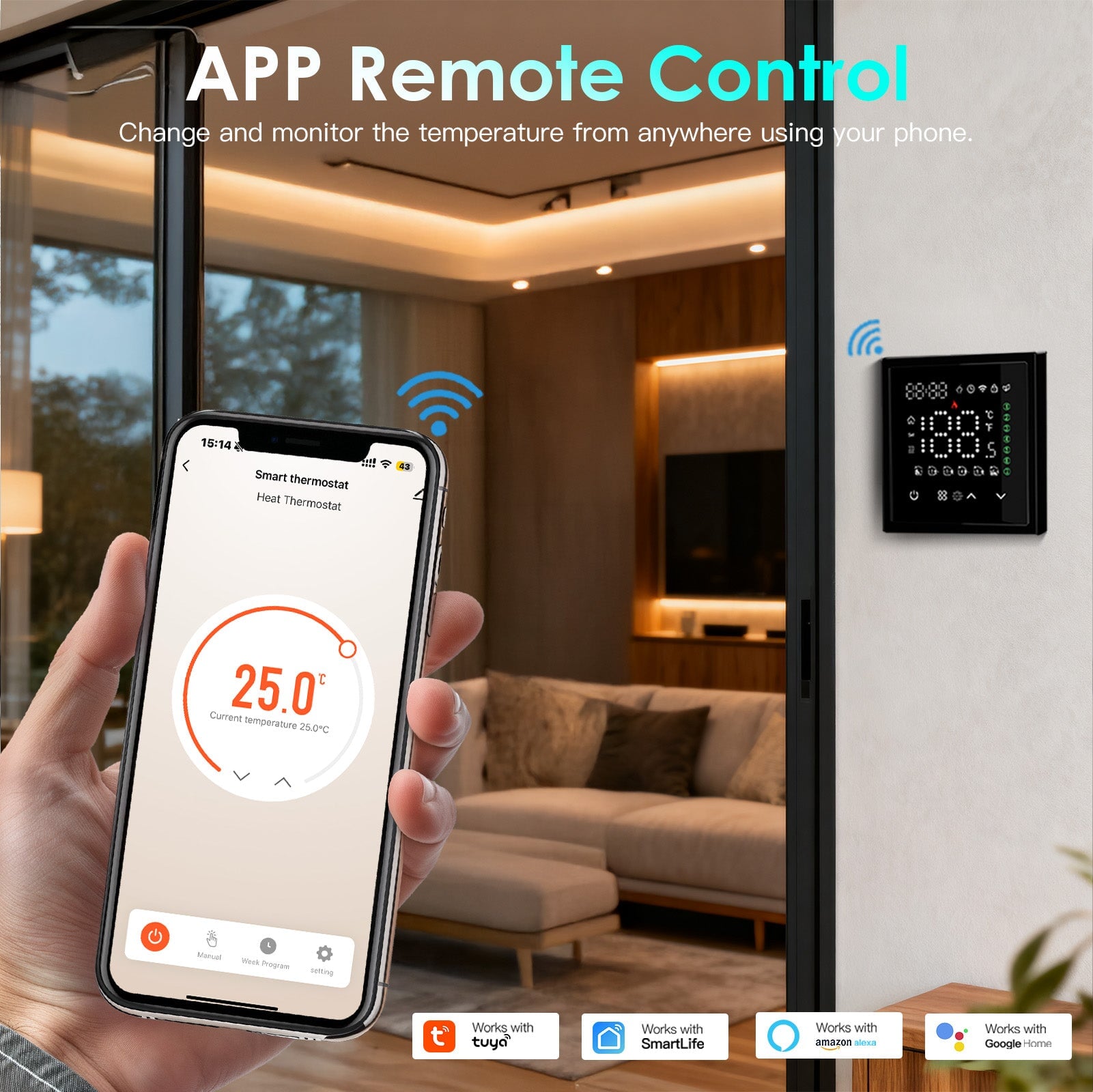 BSEED Echo Series Smart WiFi Touch LED Screen Floor Heating Room Thermostat Controller Thermostats Bseedswitch 