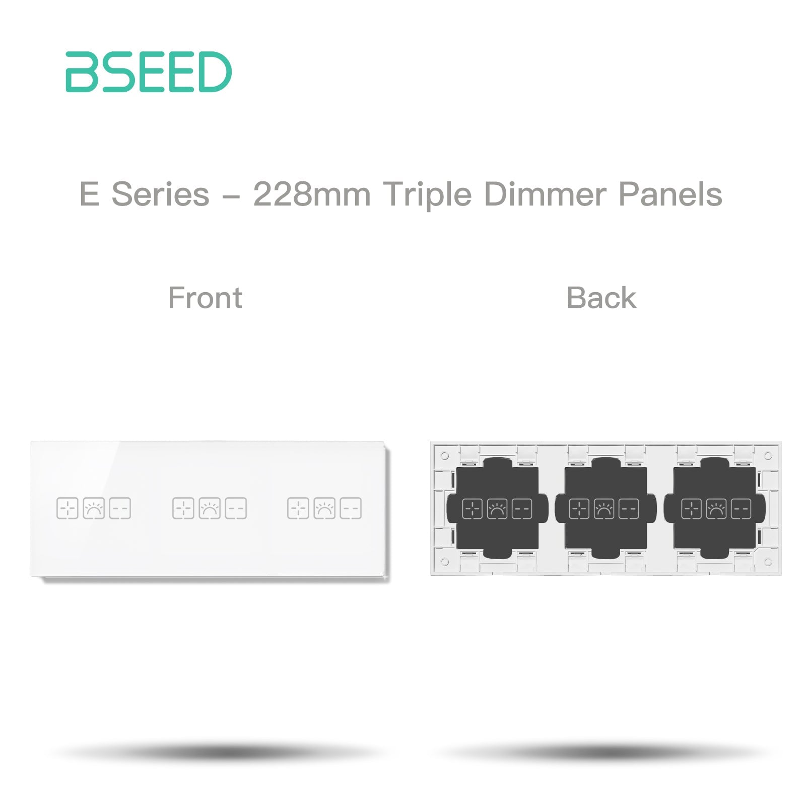 BSEED Echo Touch DIY Part Customized Free Combinations Glass Panels Light Switches Bseedswitch White Dimmer +Dimmer +Dimmer Panel 