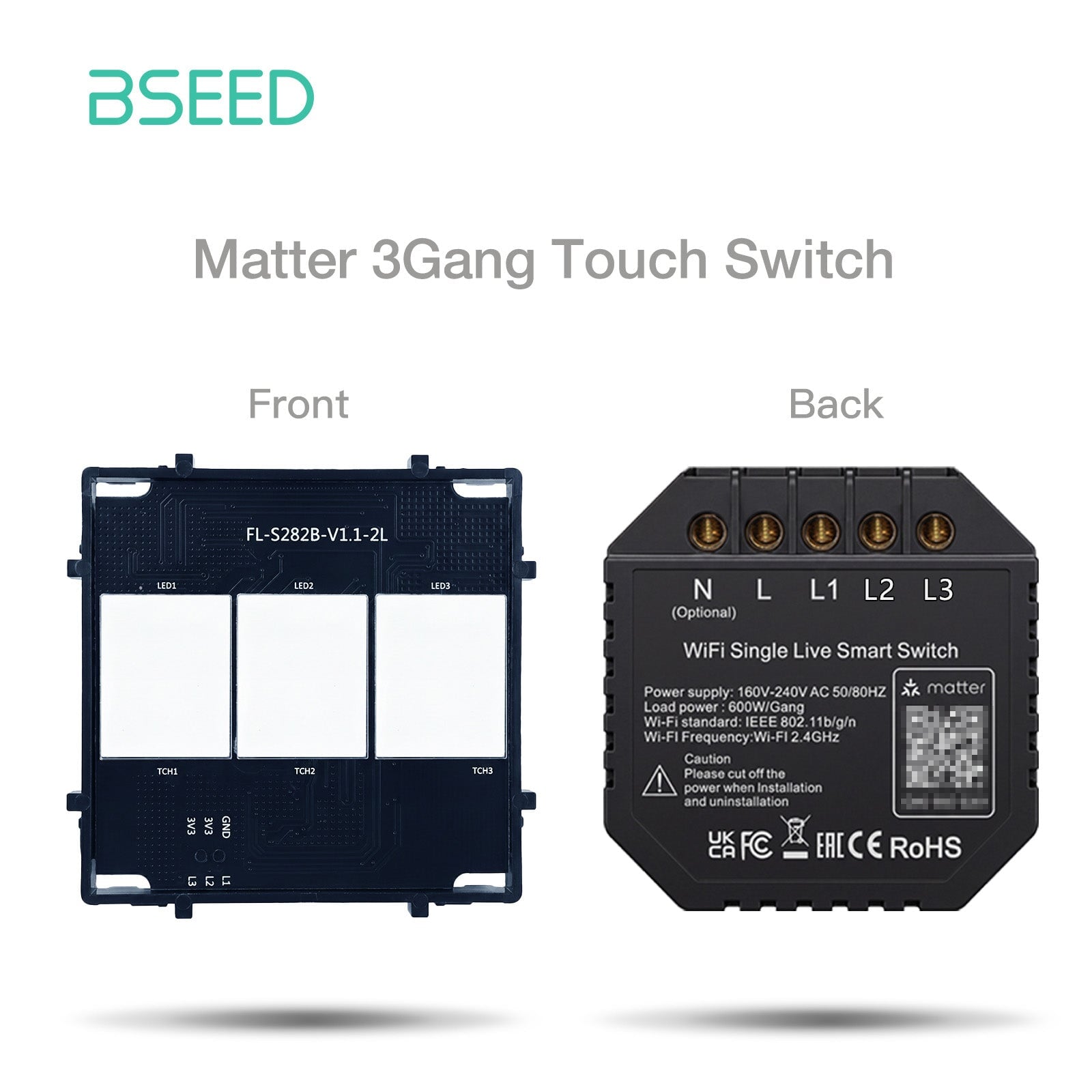 Bseed Switch Socket Insert Wall Plug Function Parts DIY Free Combination Crystal Glass Frames White Color Power Outlets & Sockets Bseedswitch Matter 3 gang switch 