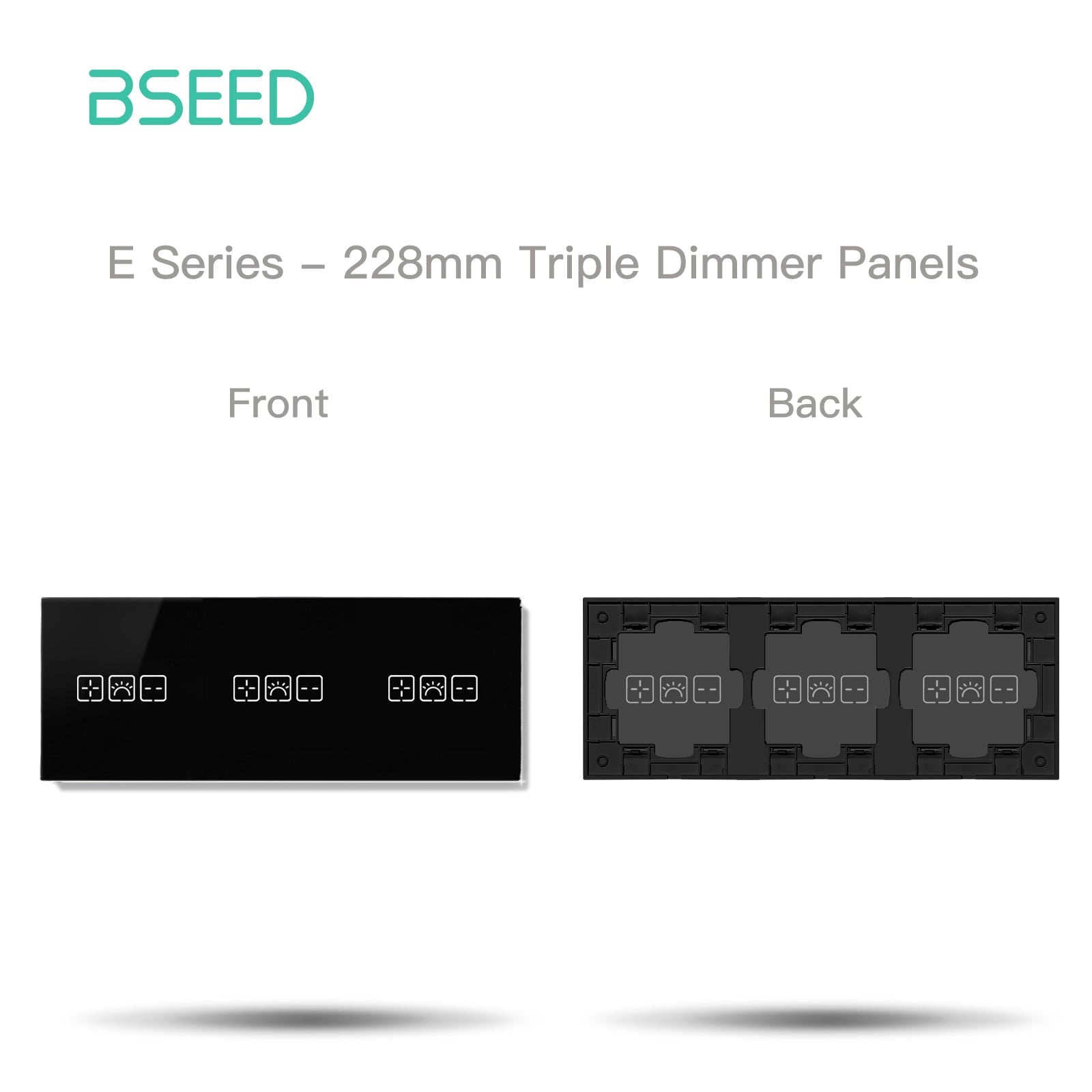 BSEED Echo Touch DIY Part Customized Free Combinations Glass Panels Light Switches Bseedswitch Black Dimmer +Dimmer +Dimmer Panel 