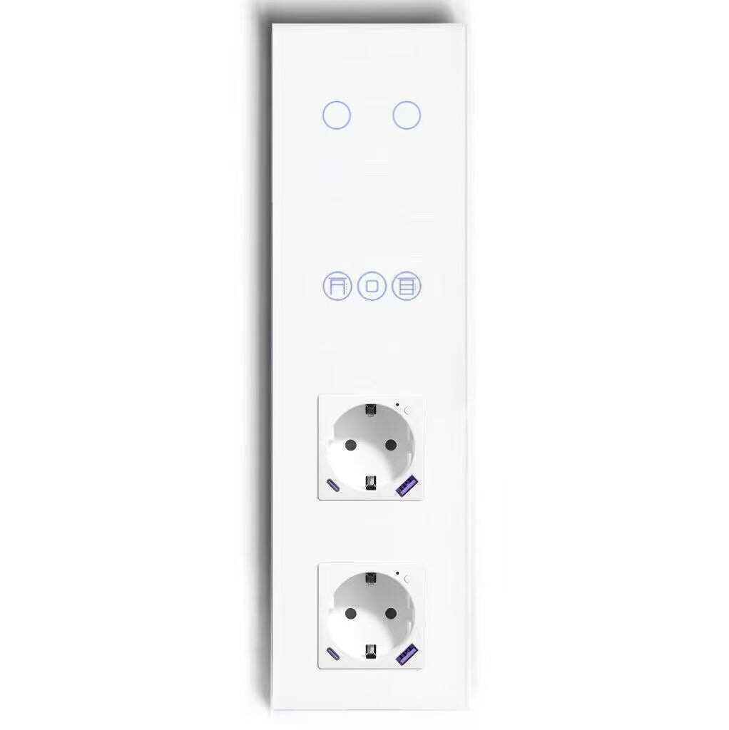 BSEED Product Customization Bseedswitch zigbee 2gang switch with zigbee roller shutter switch with double zigbee eu socket with usb-c port 