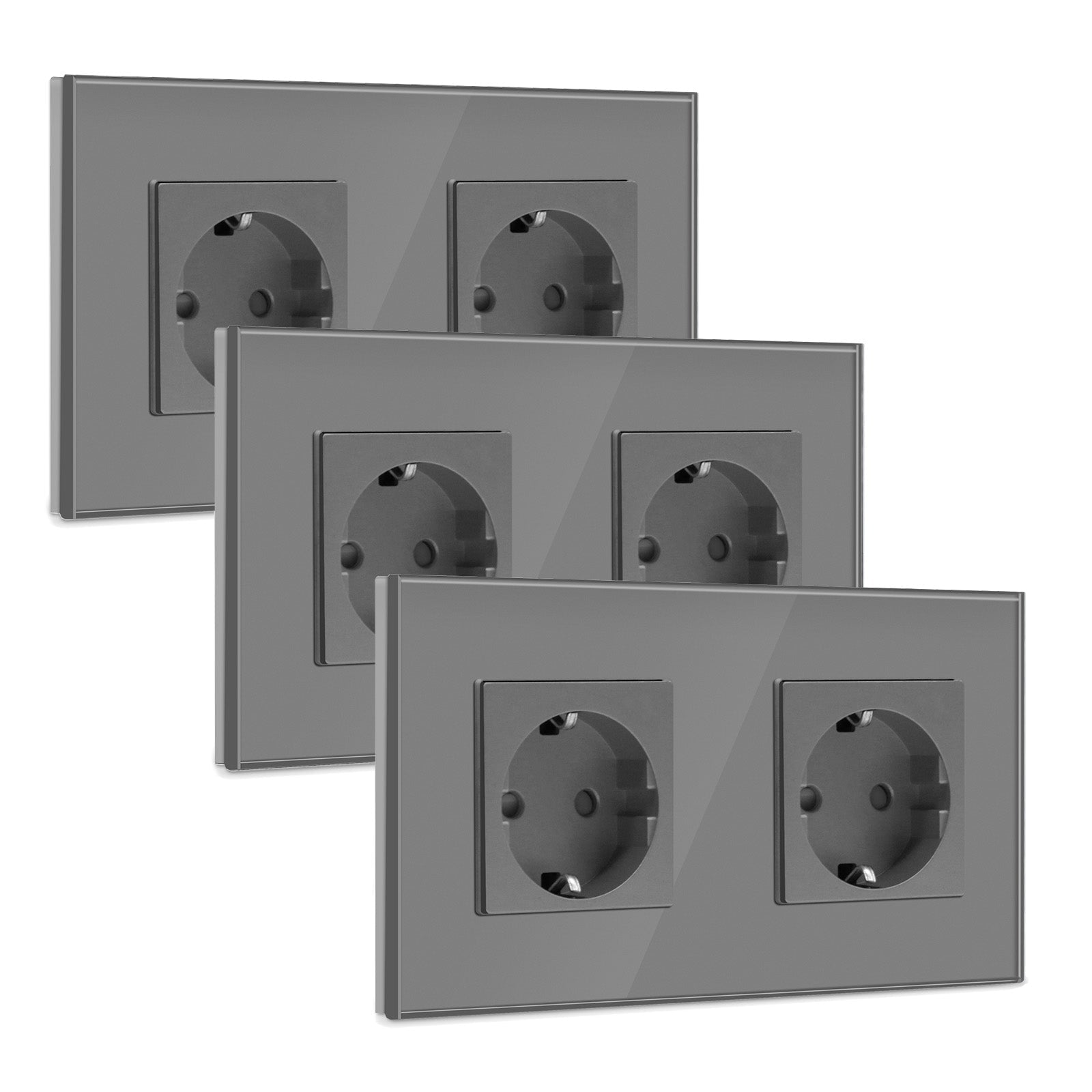 BSEED EU Wall Sockets Power Outlets Glass Panel 16A Multiple packaging Power Outlets & Sockets Bseedswitch 