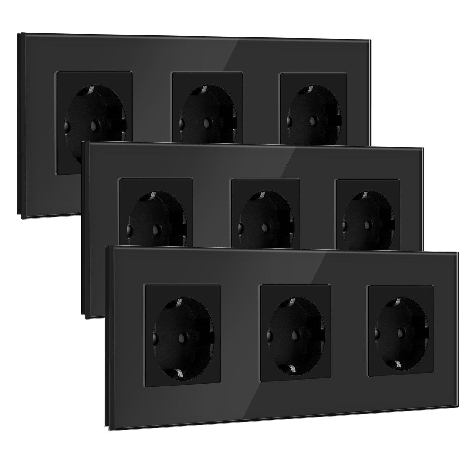 BSEED EU Wall Sockets Power Outlets Glass Panel 16A Multiple packaging Power Outlets & Sockets Bseedswitch 