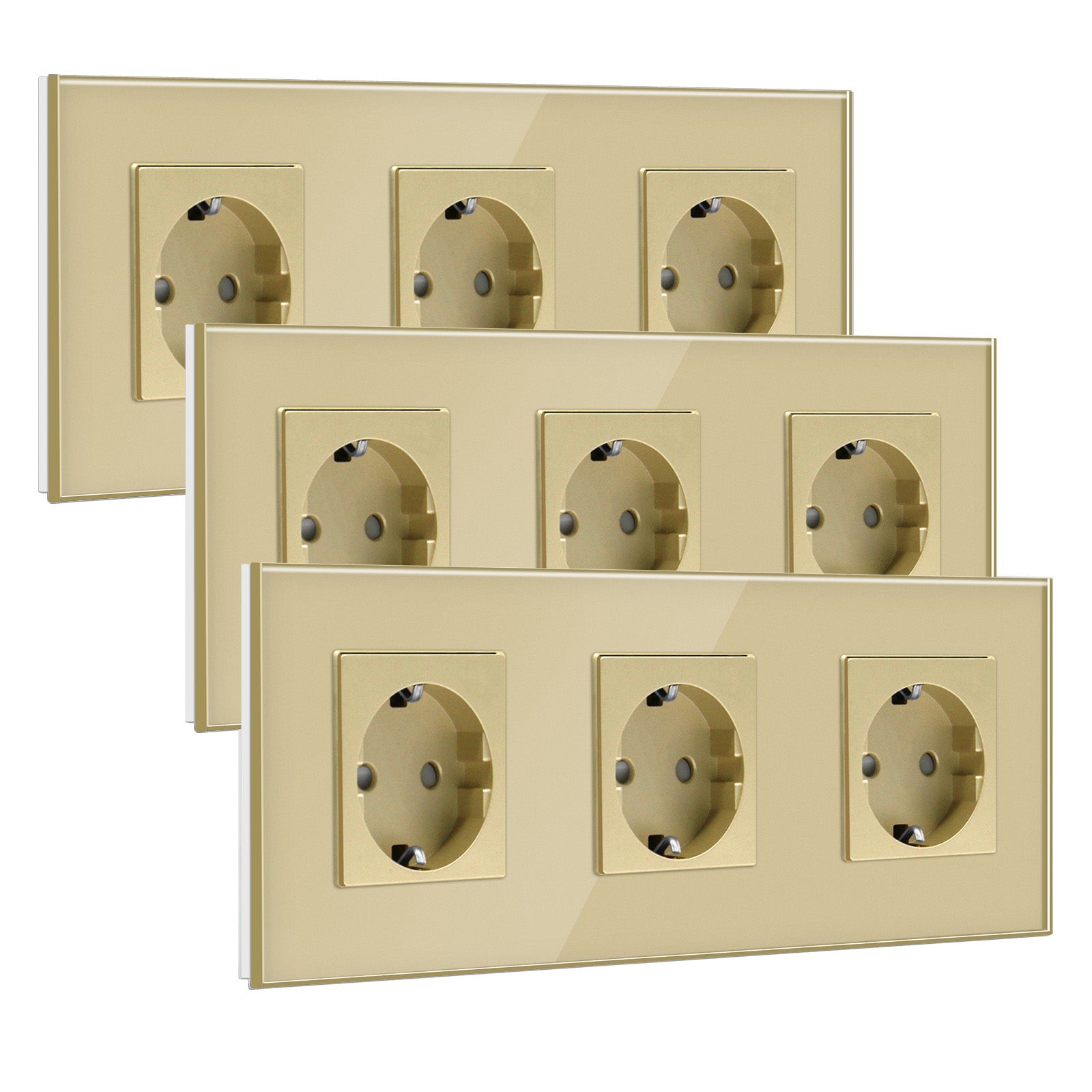 BSEED EU Wall Sockets Power Outlets Glass Panel 16A Multiple packaging Power Outlets & Sockets Bseedswitch 