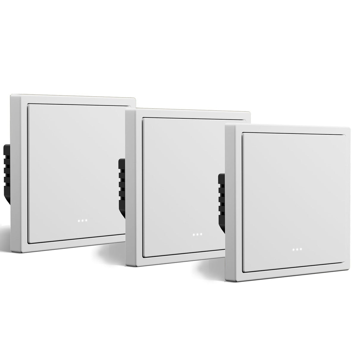light switch intelligent Wi-Fi série Gand BSEED (avec neutre). light switch encastré avec voyant lumineux, lot de 3, 1 Gang, blanc.