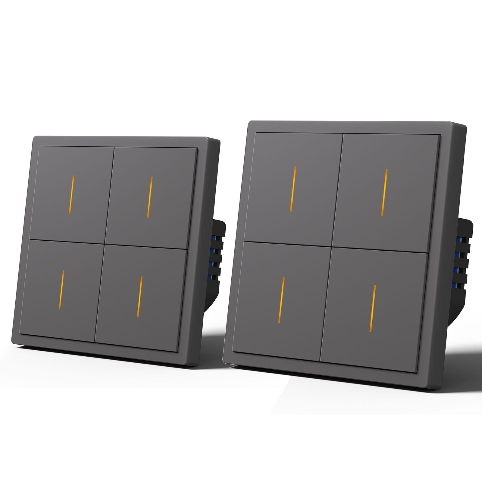 BSEED Scale Series Smart Wifi Light Switch Work With Alexa Google Assistant (No Neutral) Light Switches Bseedswitch Grey 4 Gang 2 PCS/Pack