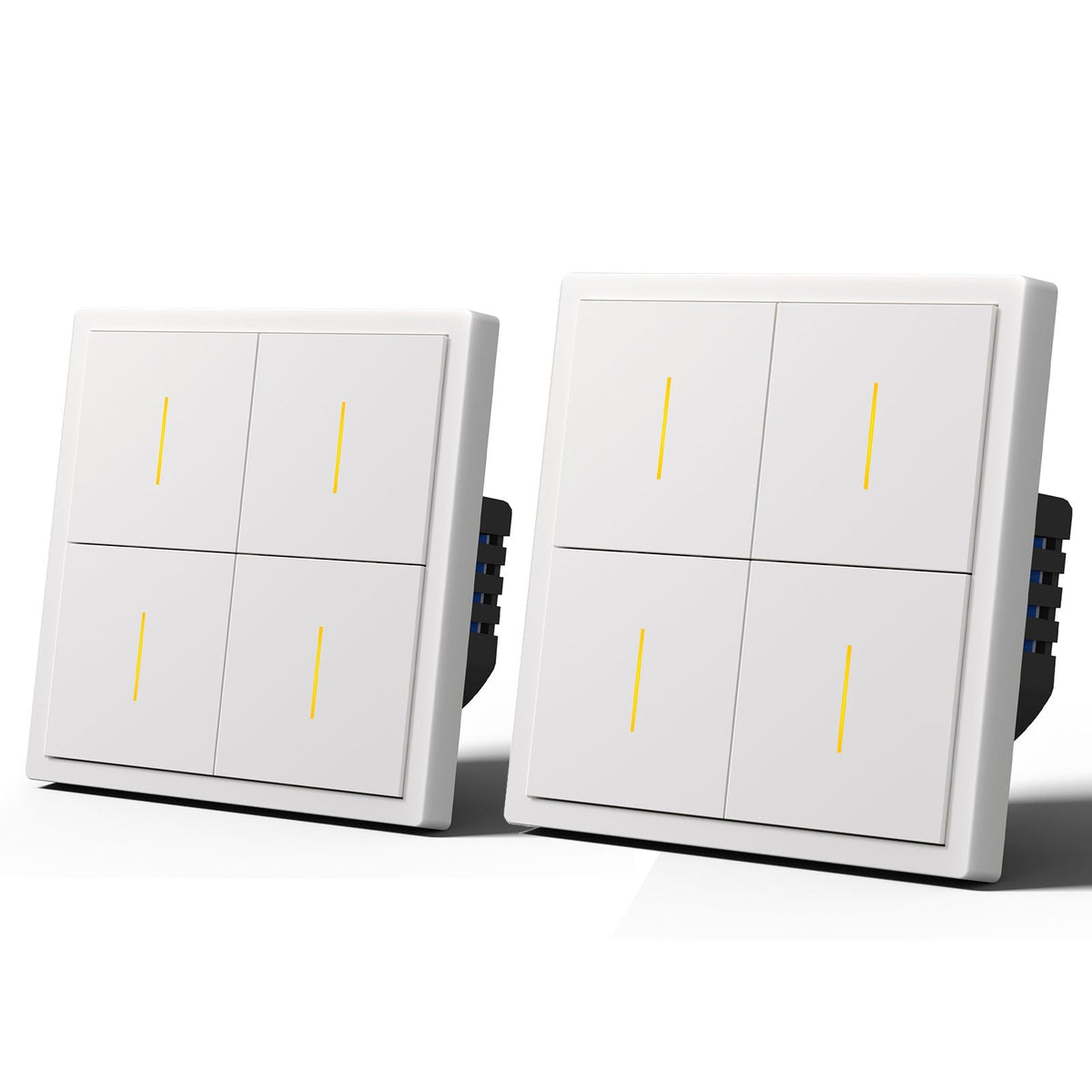 BSEED Scale Series Smart Wifi Light Switch Work With Alexa Google Assistant (No Neutral) Light Switches Bseedswitch White 4 Gang 2 PCS/Pack