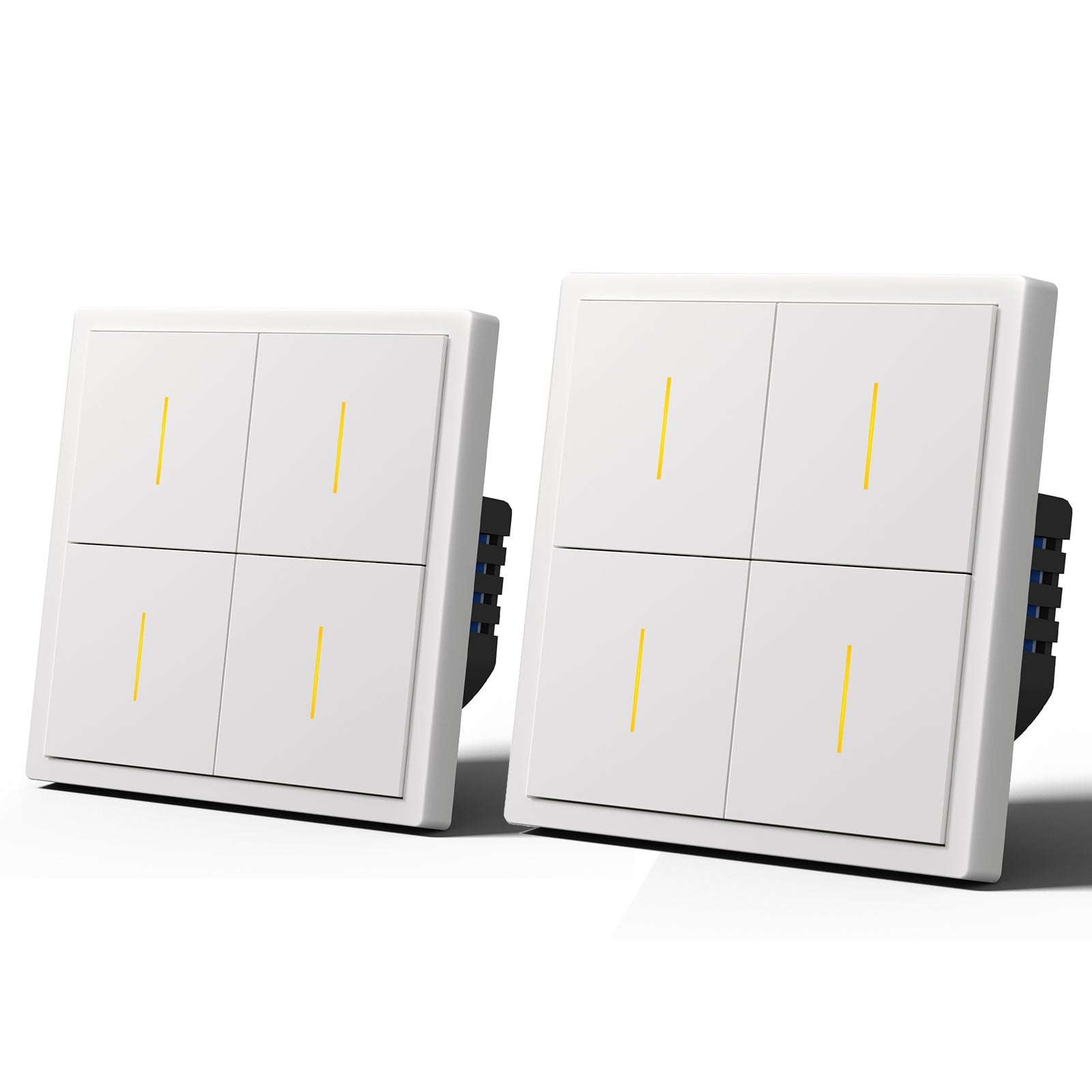 BSEED Scale Series Smart Wifi Light Switch Work With Alexa Google Assistant (No Neutral) Light Switches Bseedswitch White 4 Gang 2 PCS/Pack