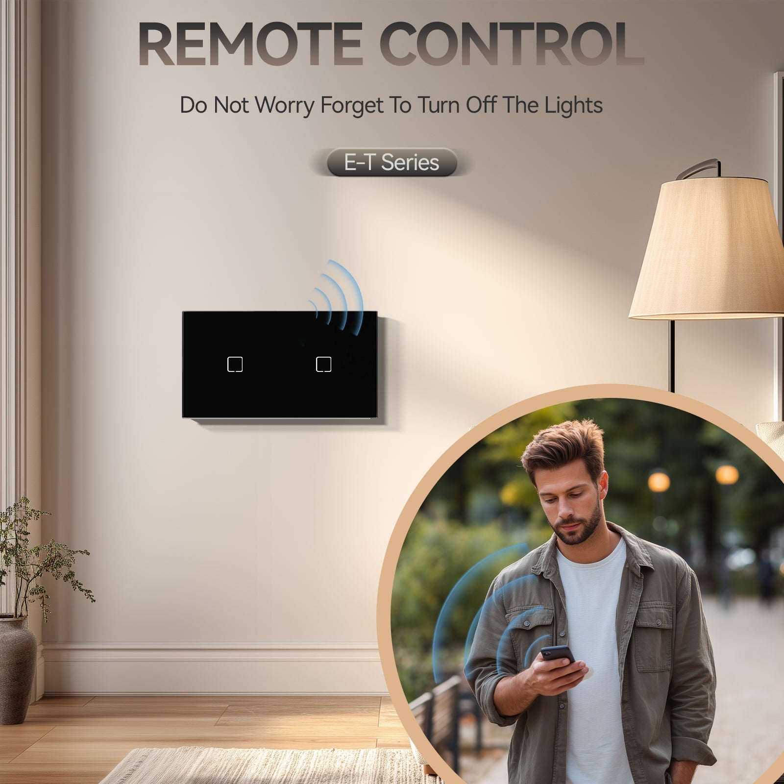 Echo Serie Smart Wifi Light Switch (With Neutral) Double Light Switch For Home Glass Panel Light Switches Bseedswitch 