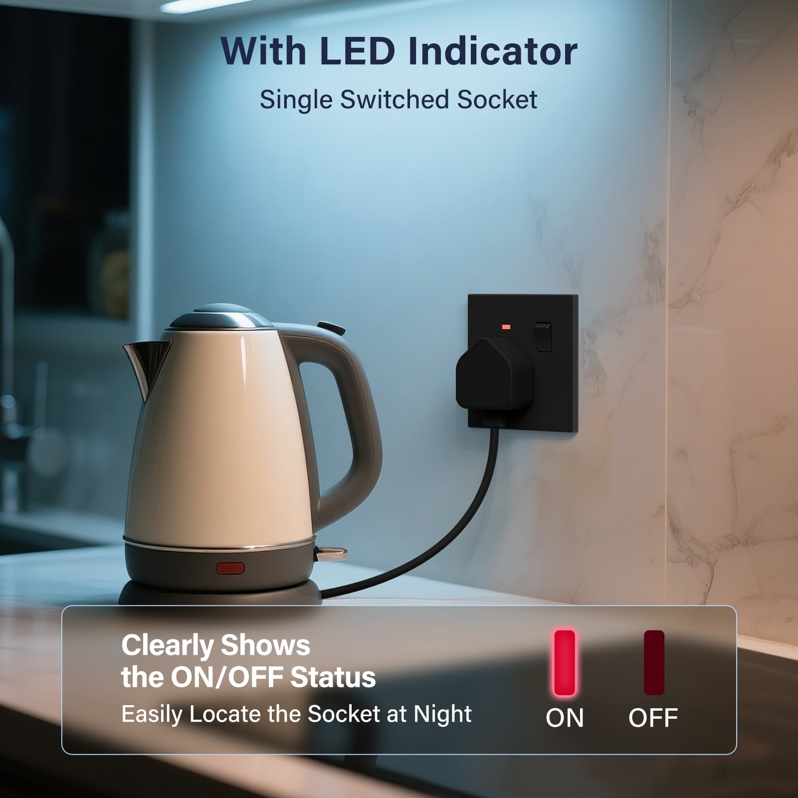 BSEED UK Standard 13A Socket Glossy plastic panel socket for home renovation switched socket for appliances Power Outlets & Sockets Bseedswitch 