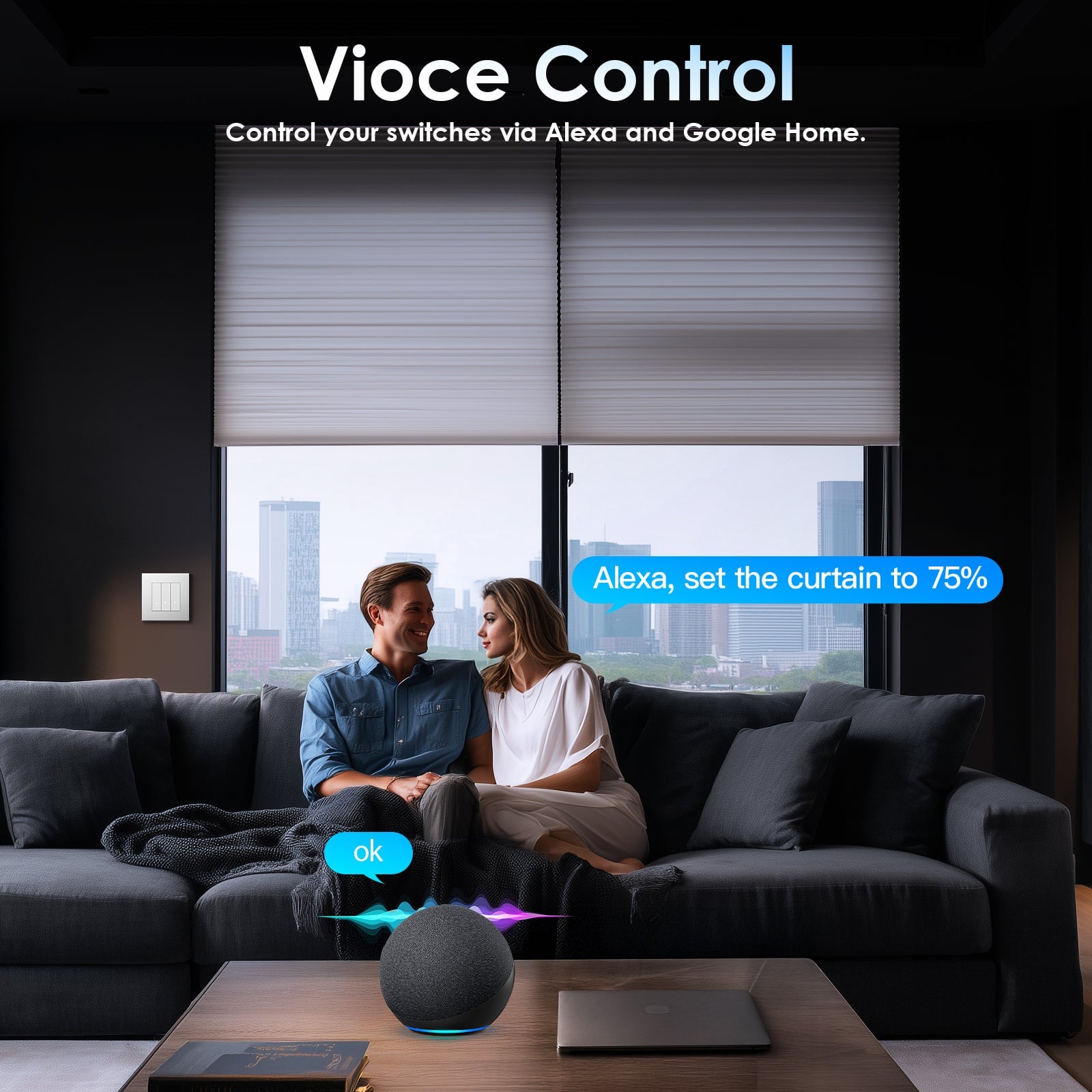 Bseed Echo Smart Wifi Roller Shutter Switch Work with Tuya Alex Google Assistant Blind Switch With Plastics Panel Shutters Bseedswitch 