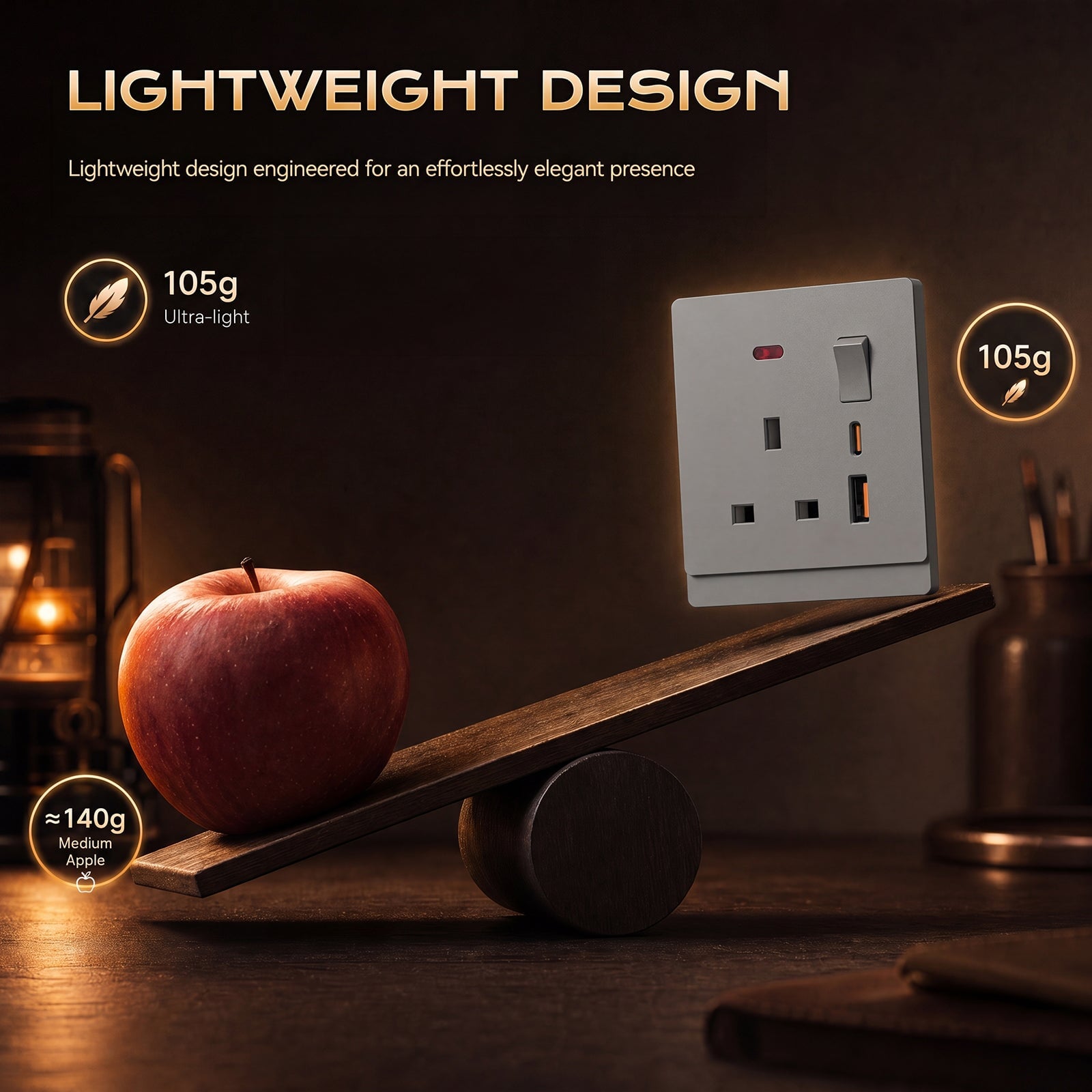 BSEED G16 Series UK Standard 13A Socket with 18W USB-C Port Power Outlets & Sockets Bseedswitch 