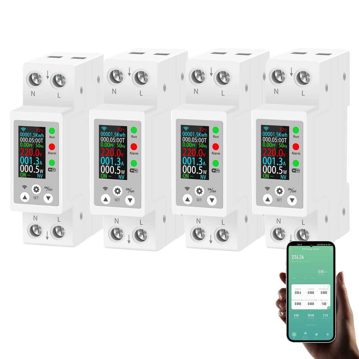 BSEED 63A Switch Smart WiFi Rail Switch Module Work with Tuya Switch Bseedswitch 4 PCS/Pack 