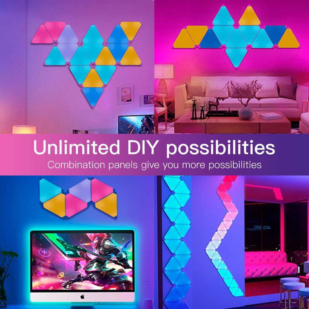 Smart RGB LED Triangle Ambient Lighting Lamp with App and Remote Contr
