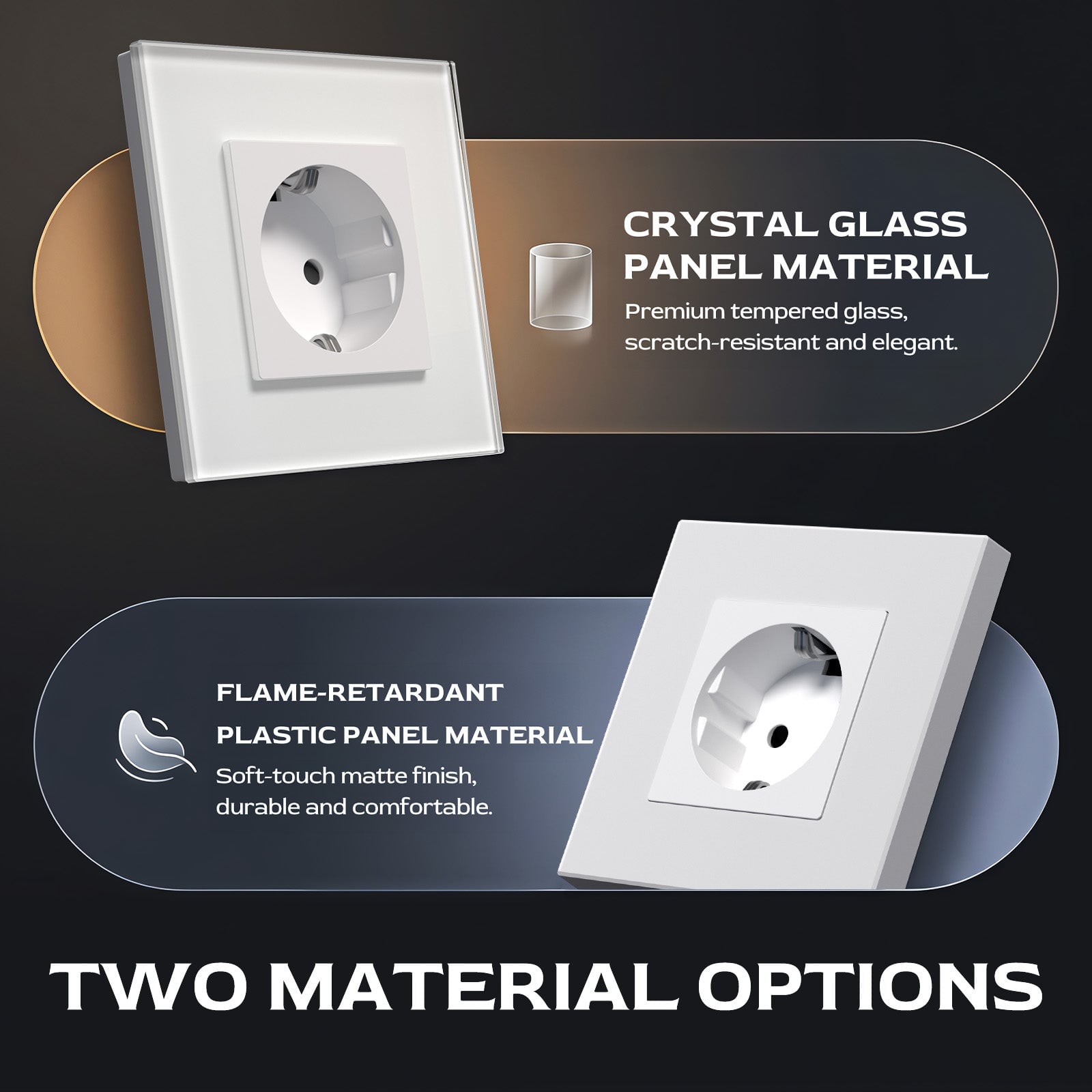BSEED EU Wall Sockets Power Outlets Glass Panel 16A Power Outlets & Sockets Bseedswitch 