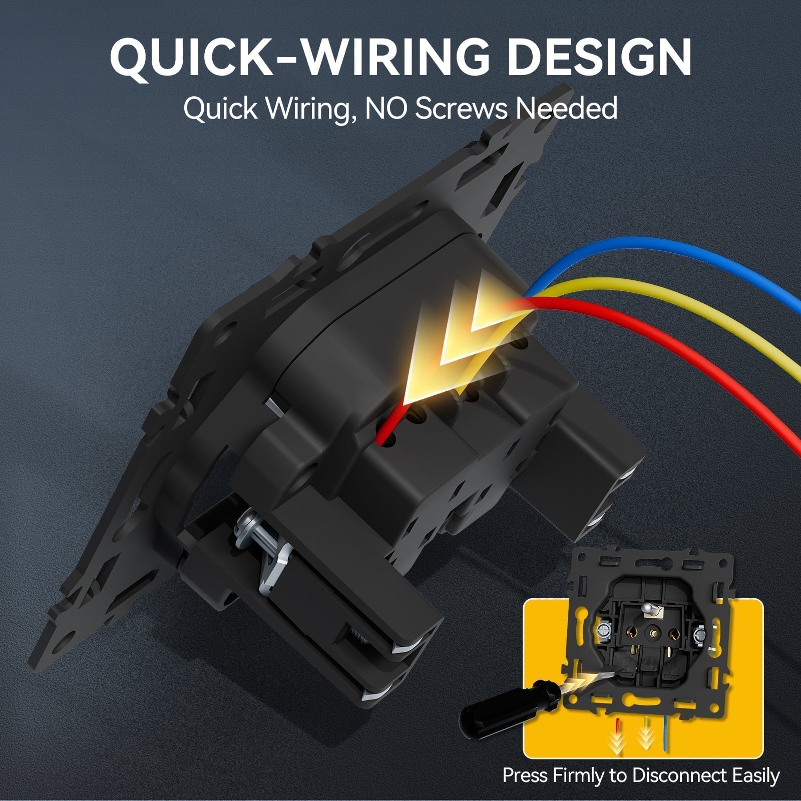 Click Series DIY Part Customized Free Combinations Smart Wifi Switch Socket Insert Black Color Crystal Glass Panel