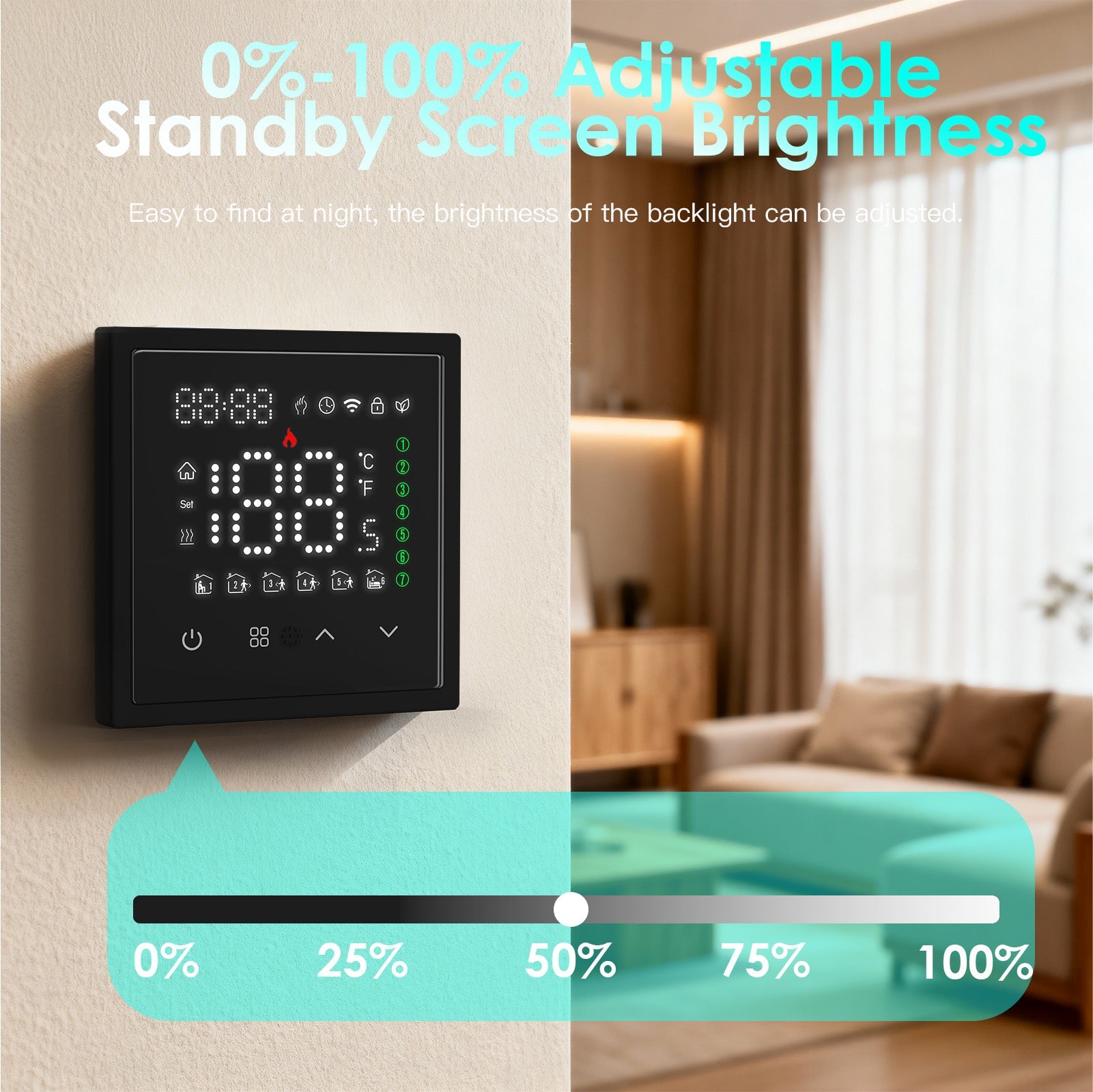 BSEED Echo Series Smart WiFi Touch LED Screen Floor Heating Room Thermostat Controller Thermostats Bseedswitch 
