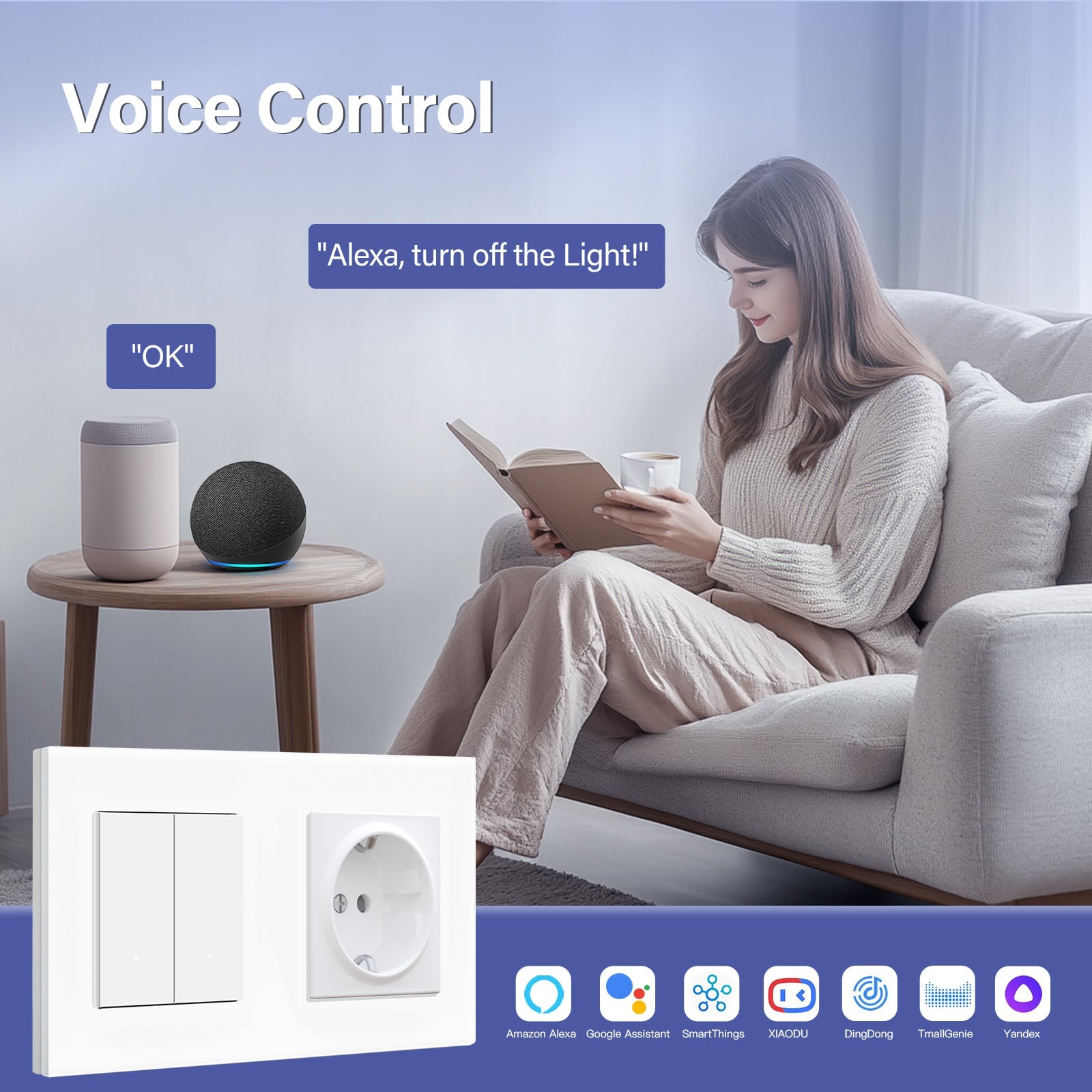 BSEED Smart Zigbee Light Switch (With Neutral) Socket For Type F Plug Eu Electric Power Socket Light Switches Bseedswitch 