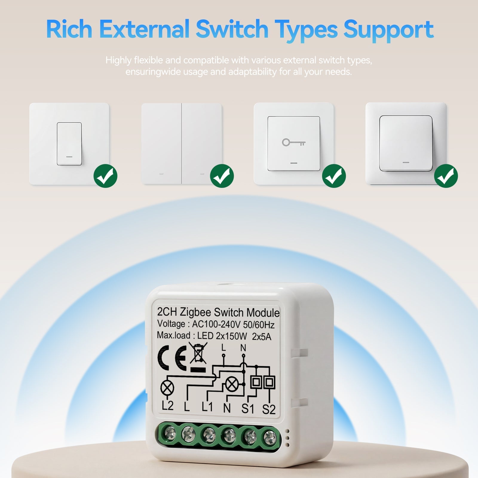 BSEED Smart Zigbee switch module wall Zigbee light switch module Work with Mechanical Switch Light Switches Bseedswitch 