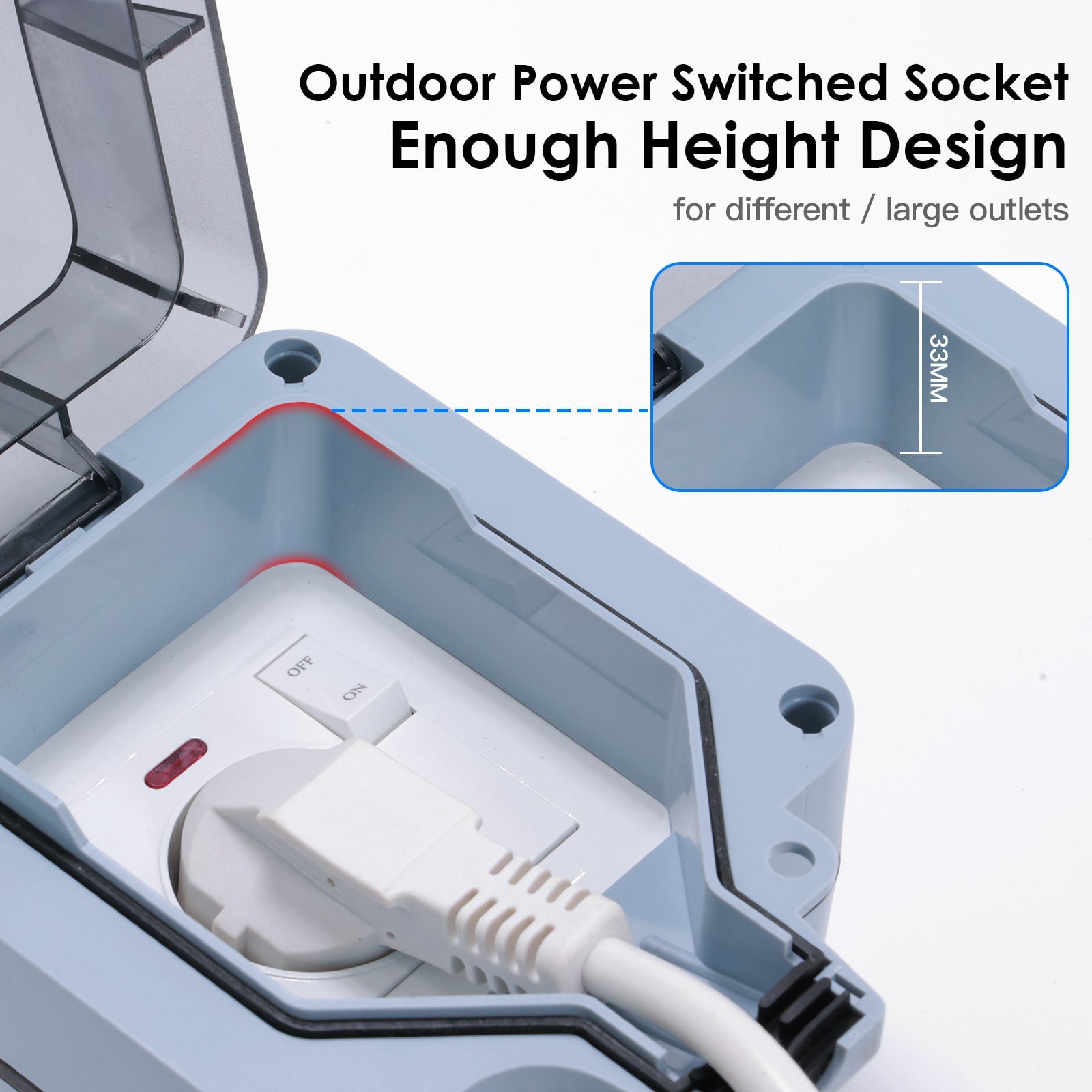 Bseed Waterproof Socket EU Standard Socket Outdoor Socket IP66 Socket Power Outlets & Sockets Bseedswitch 