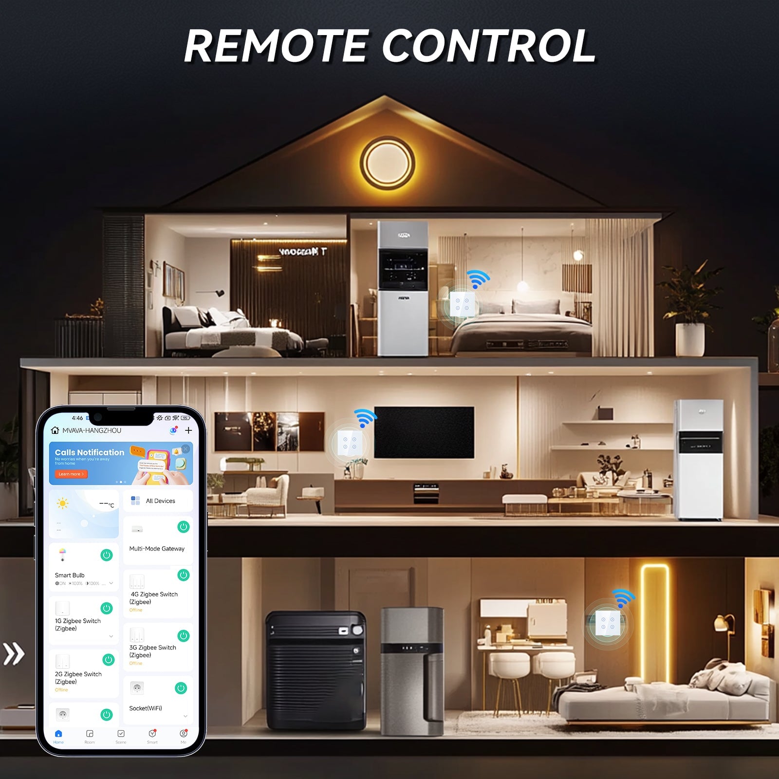 Interrupteur Intelligent WIFI 2 Gang 1 Voie - Sans Fil Neutre, Verre Tactile, Compatible Alexa