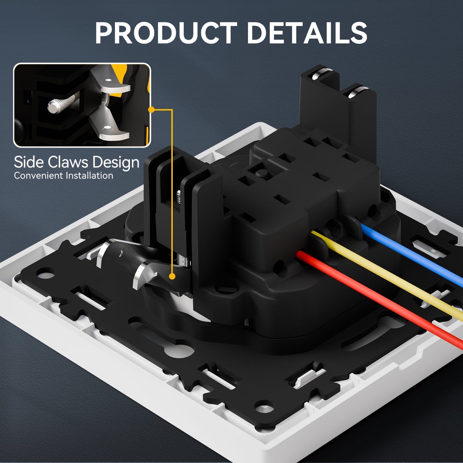 Grand Series Elektrische Wandsteckdose nach französischem Standard, 16A, mit Krallen, Steckdosen & Schalter Bseedswitch 